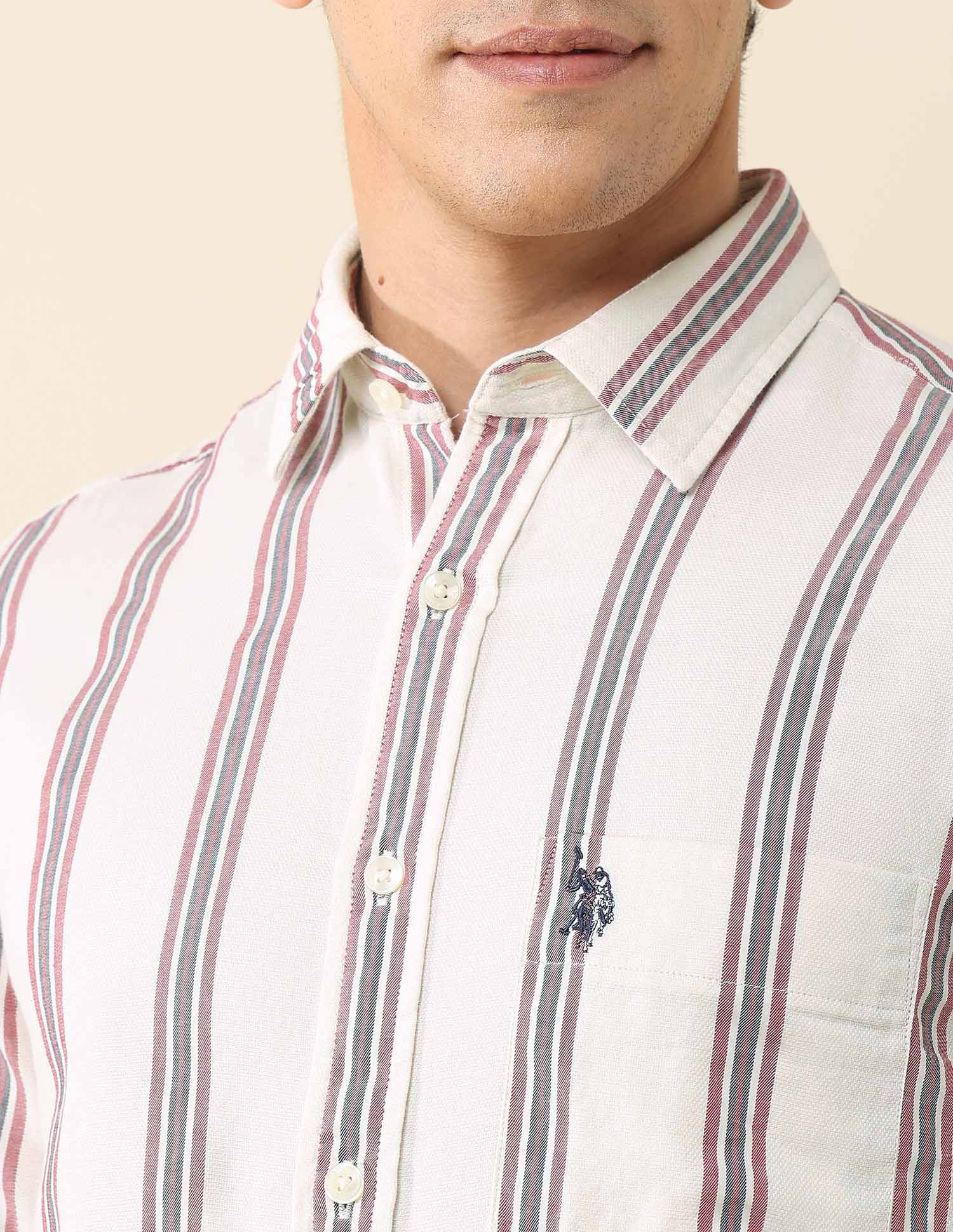 Vertical Striped Pure Cotton Shirt - Image 7