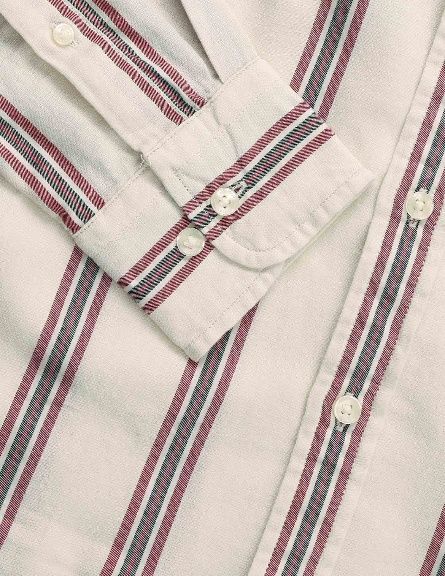 Vertical Striped Pure Cotton Shirt - Image 8