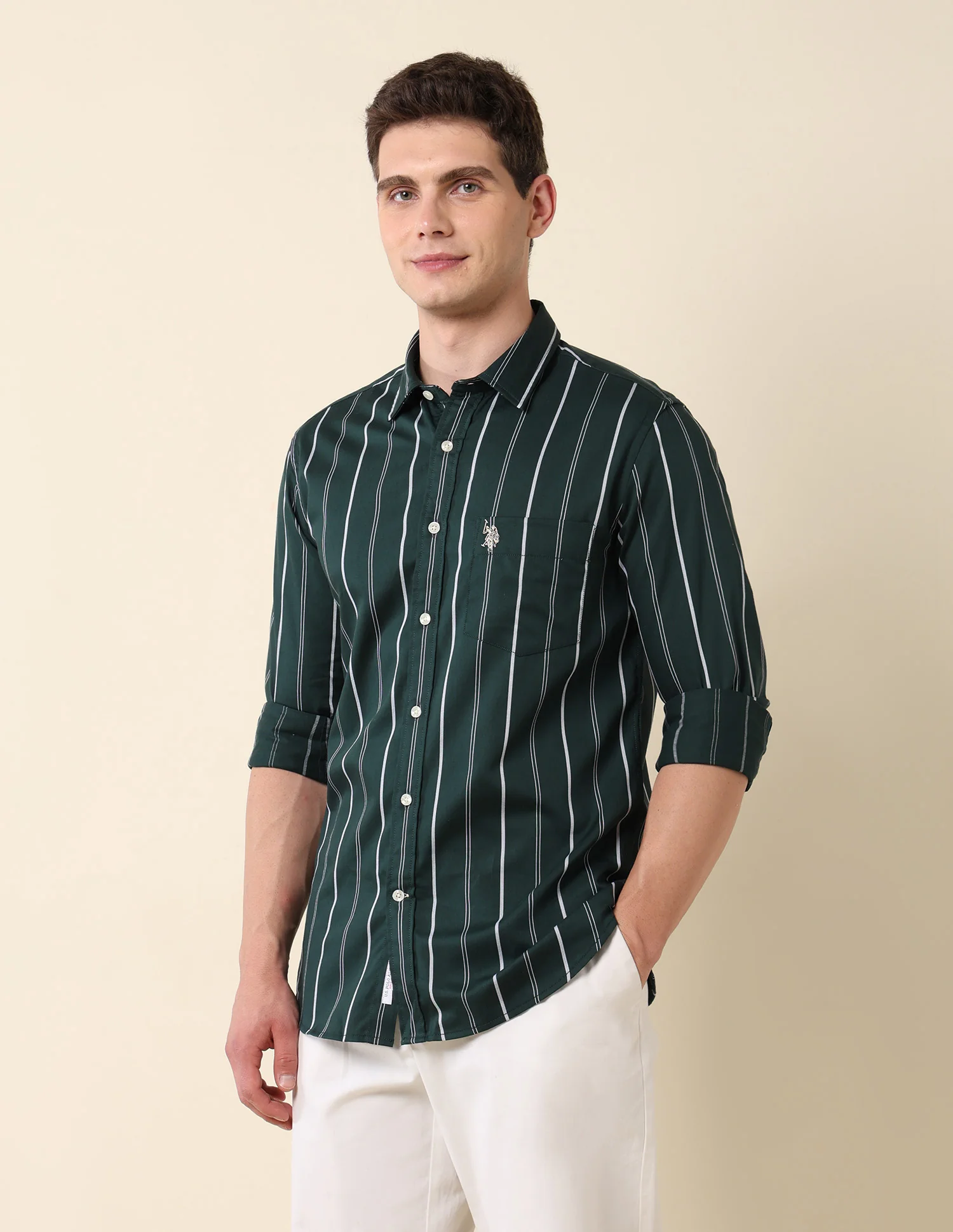 Vertical Striped Pure Cotton Shirt - Image 4