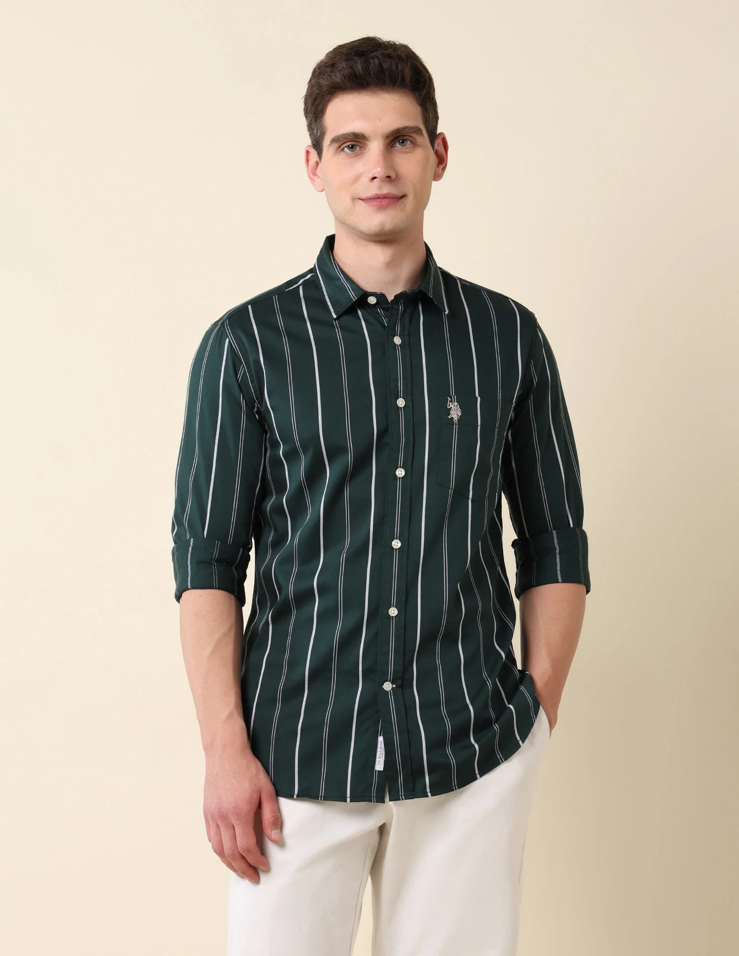 Vertical Striped Pure Cotton Shirt - Image 6