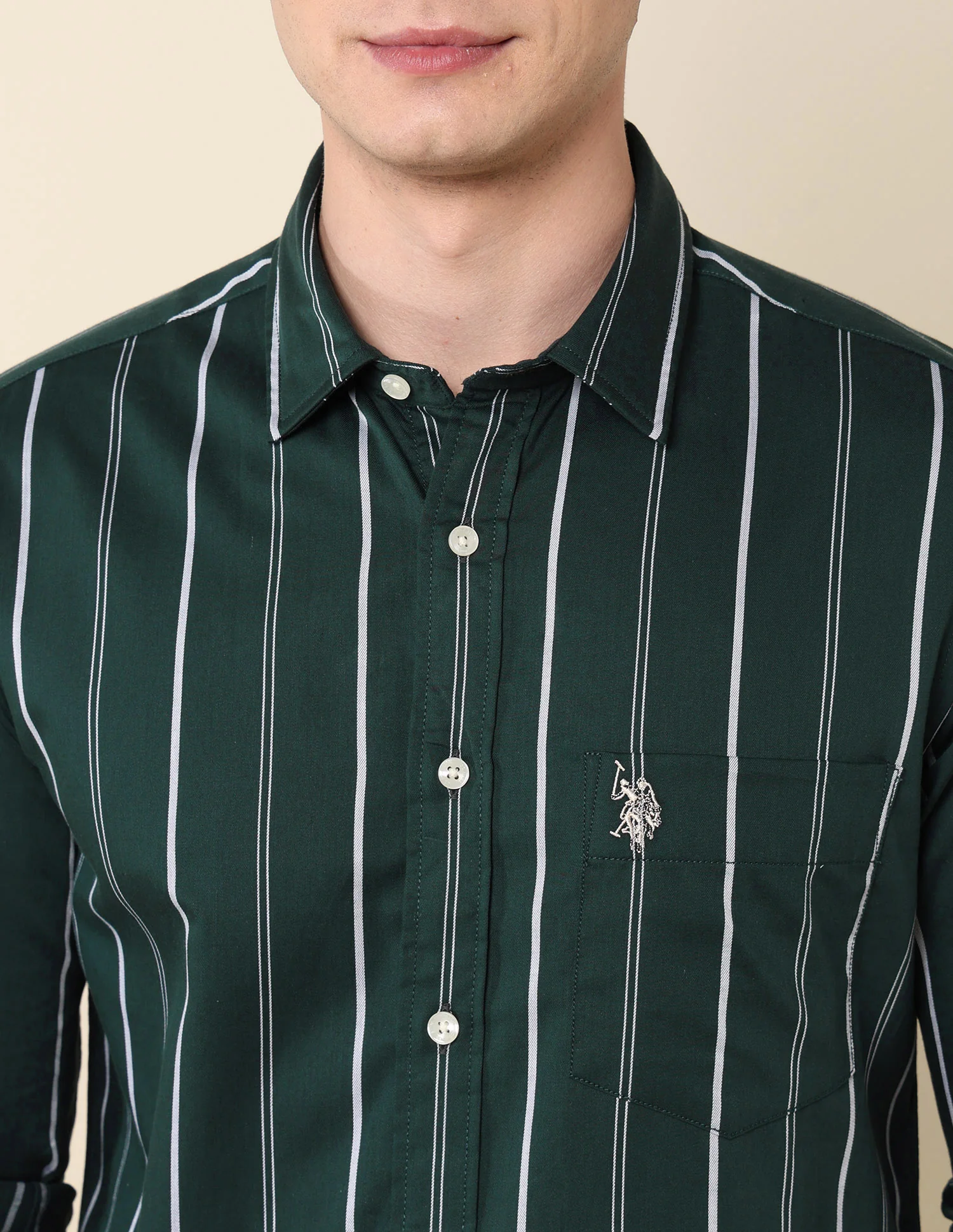Vertical Striped Pure Cotton Shirt - Image 7