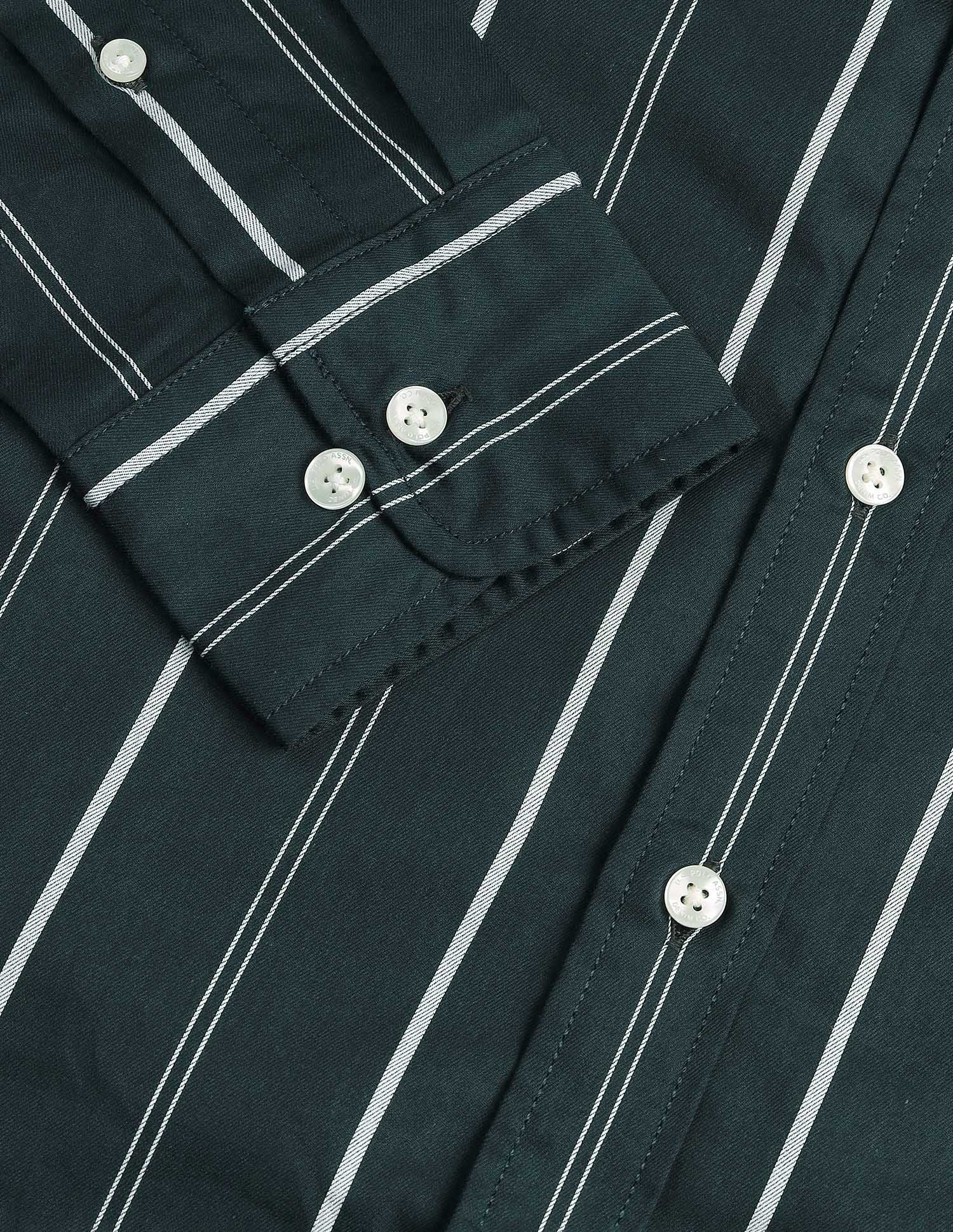 Vertical Striped Pure Cotton Shirt - Image 8