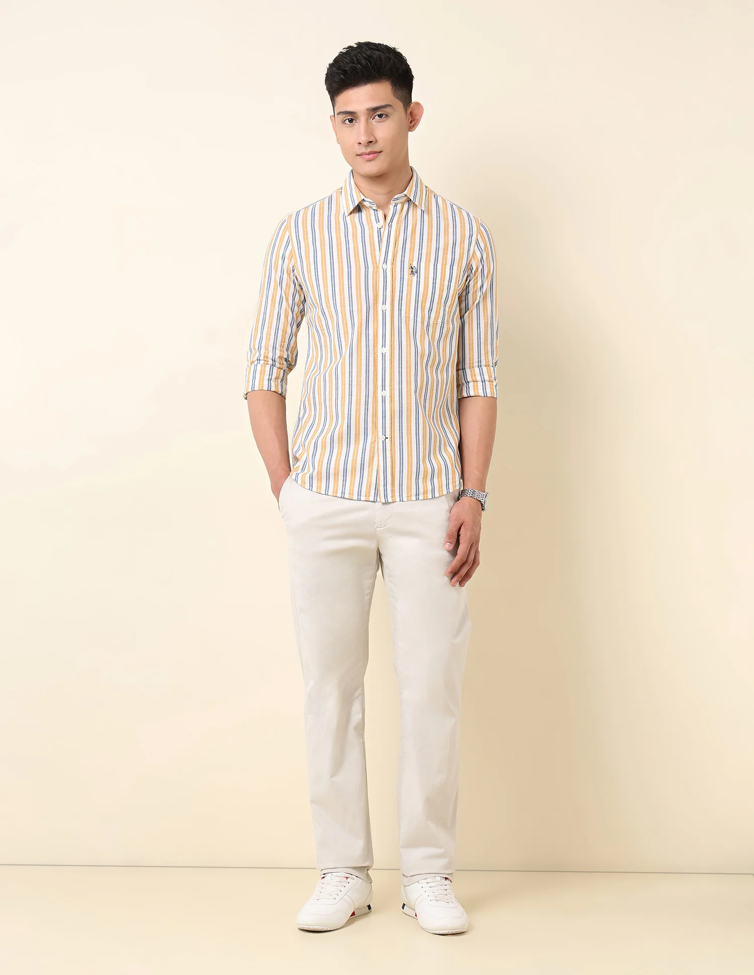 Vertical Striped Pure Cotton Shirt - Image 3
