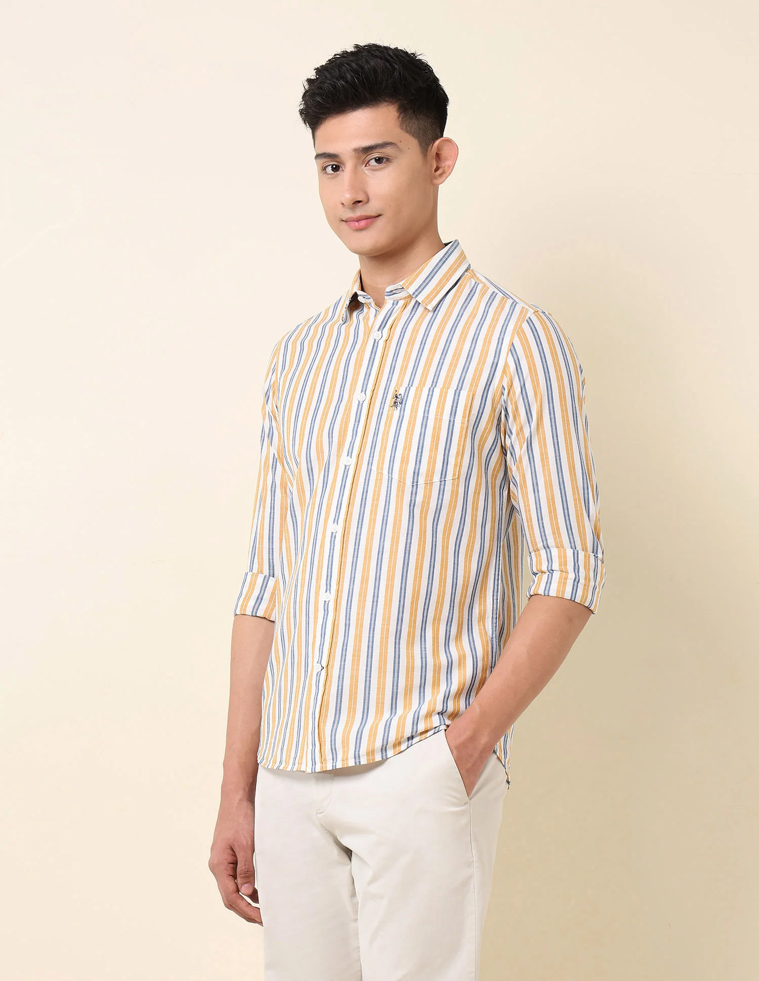 Vertical Striped Pure Cotton Shirt - Image 4