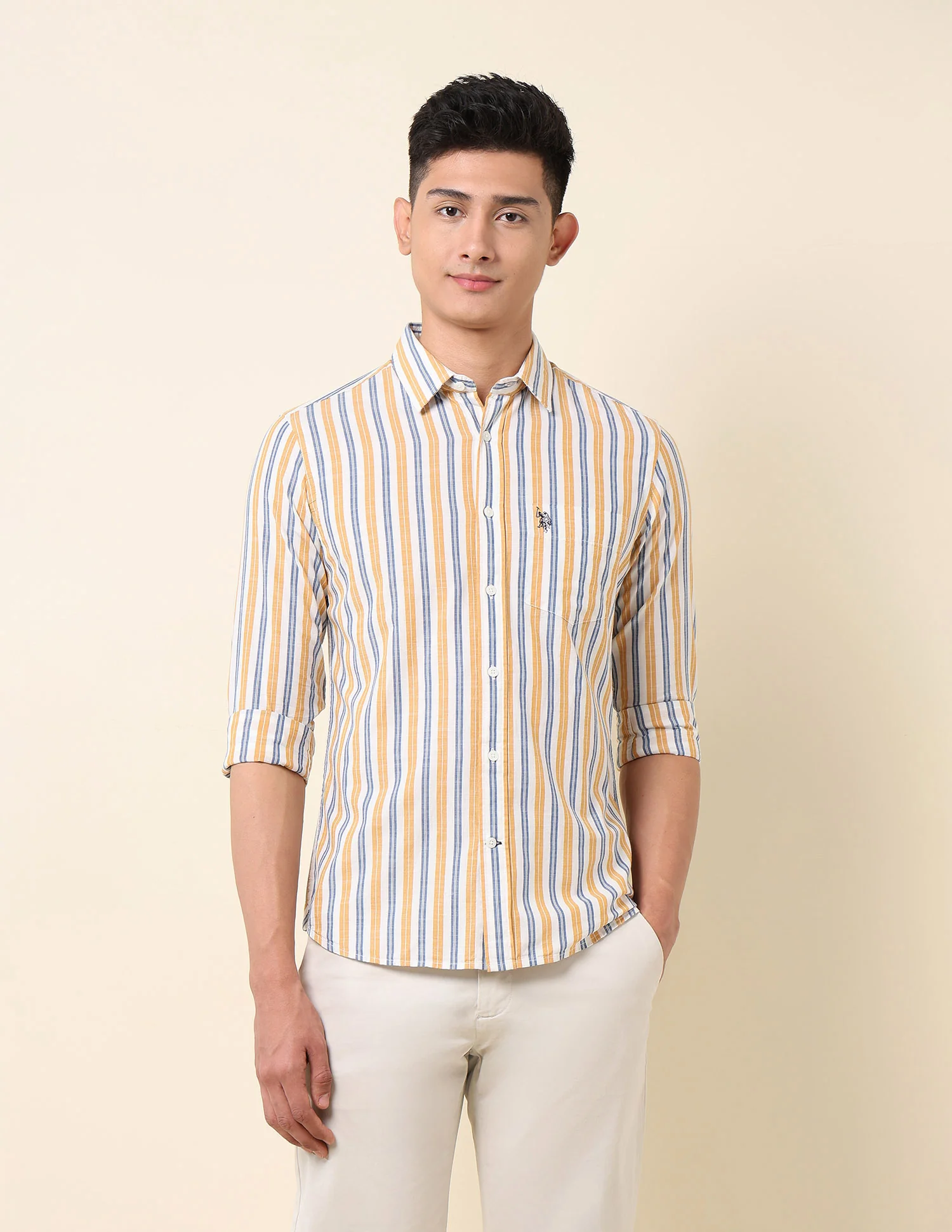 Vertical Striped Pure Cotton Shirt - Image 6