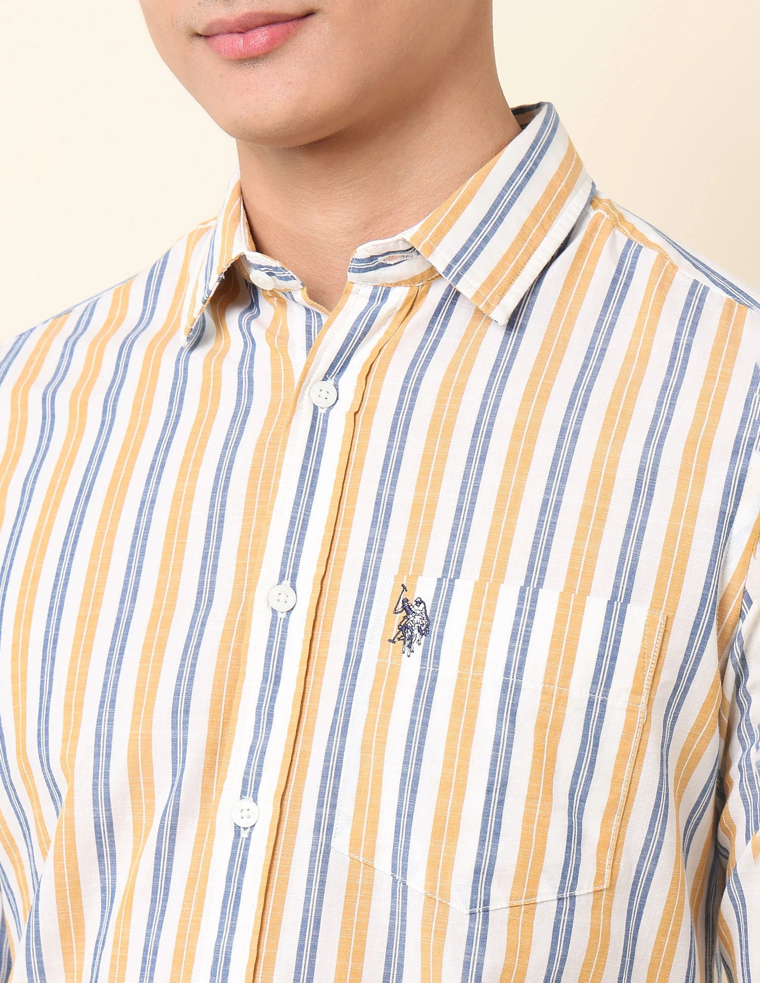Vertical Striped Pure Cotton Shirt - Image 7