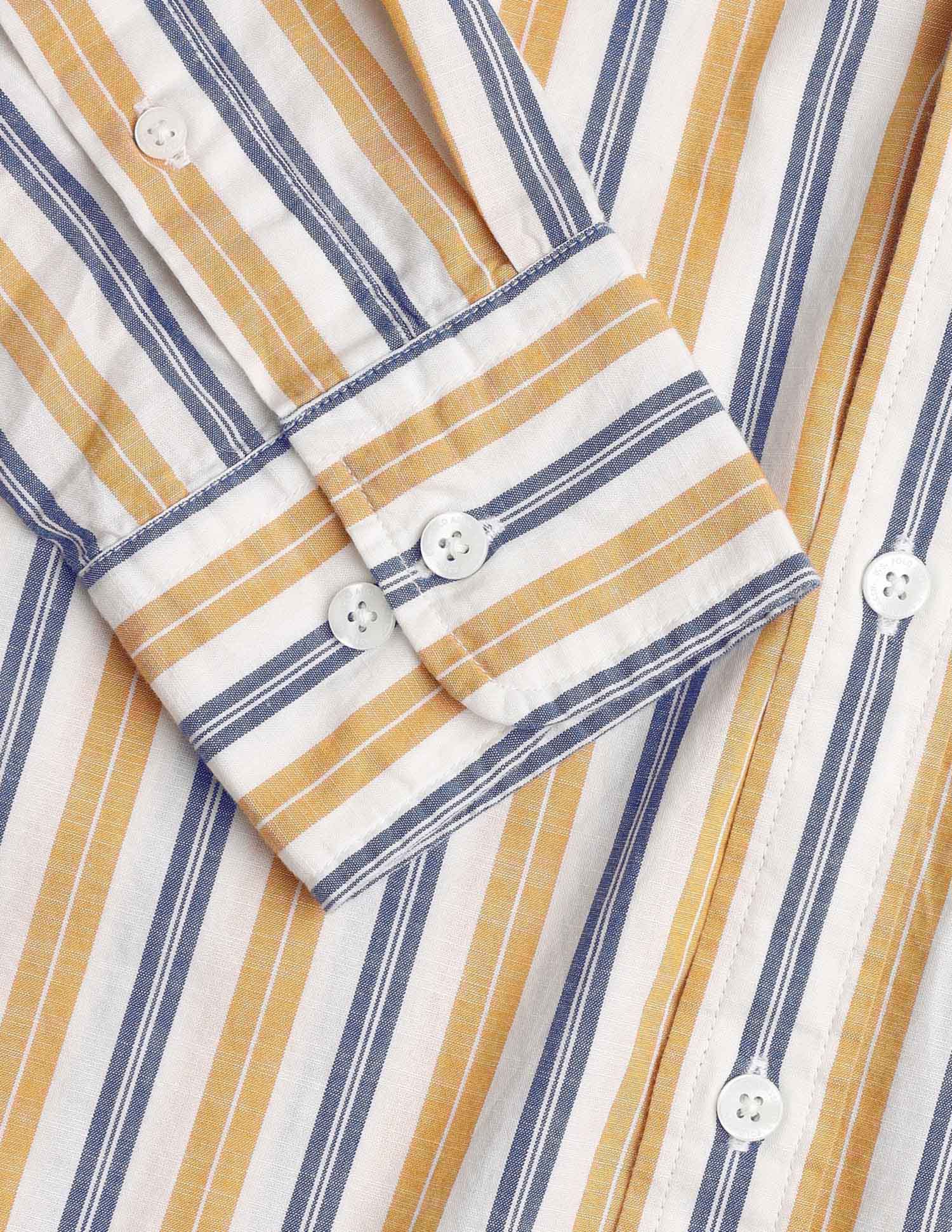 Vertical Striped Pure Cotton Shirt - Image 8