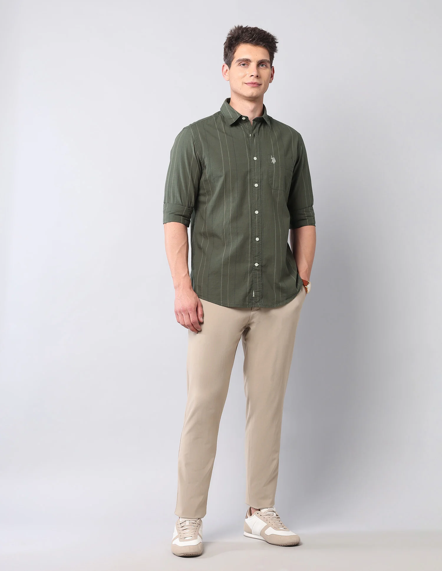 Vertical Striped Pure Cotton Shirt - Image 3