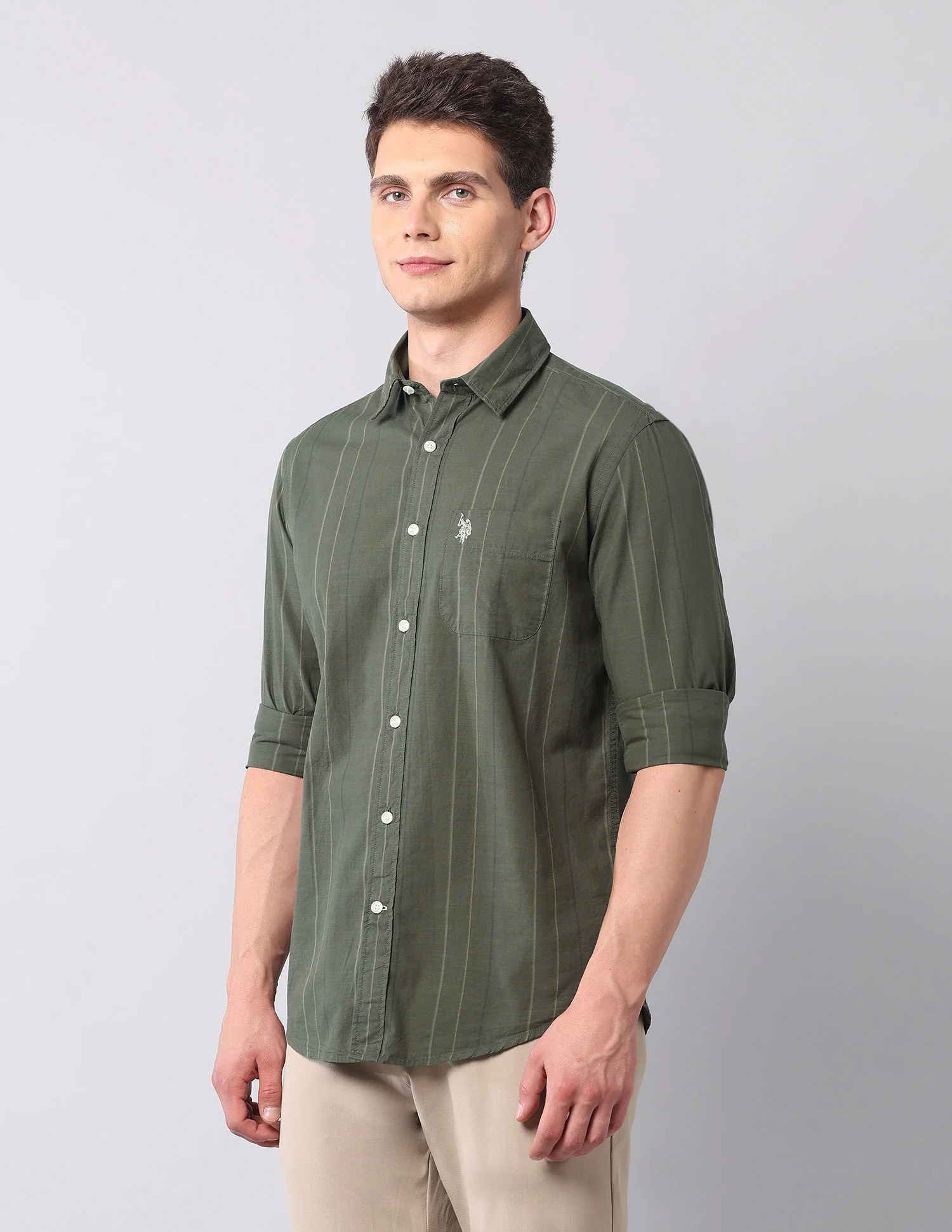 Vertical Striped Pure Cotton Shirt - Image 4