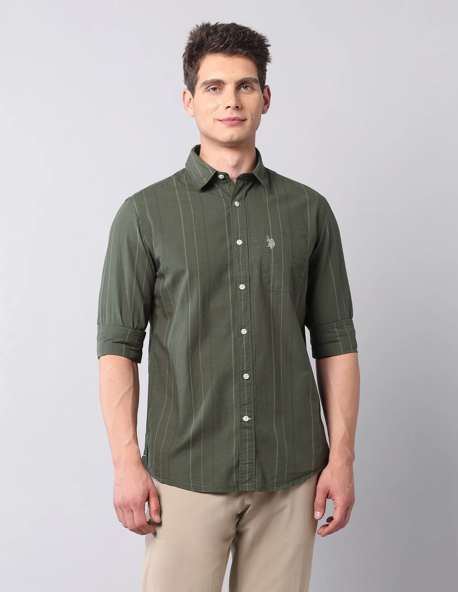 Vertical Striped Pure Cotton Shirt - Image 6