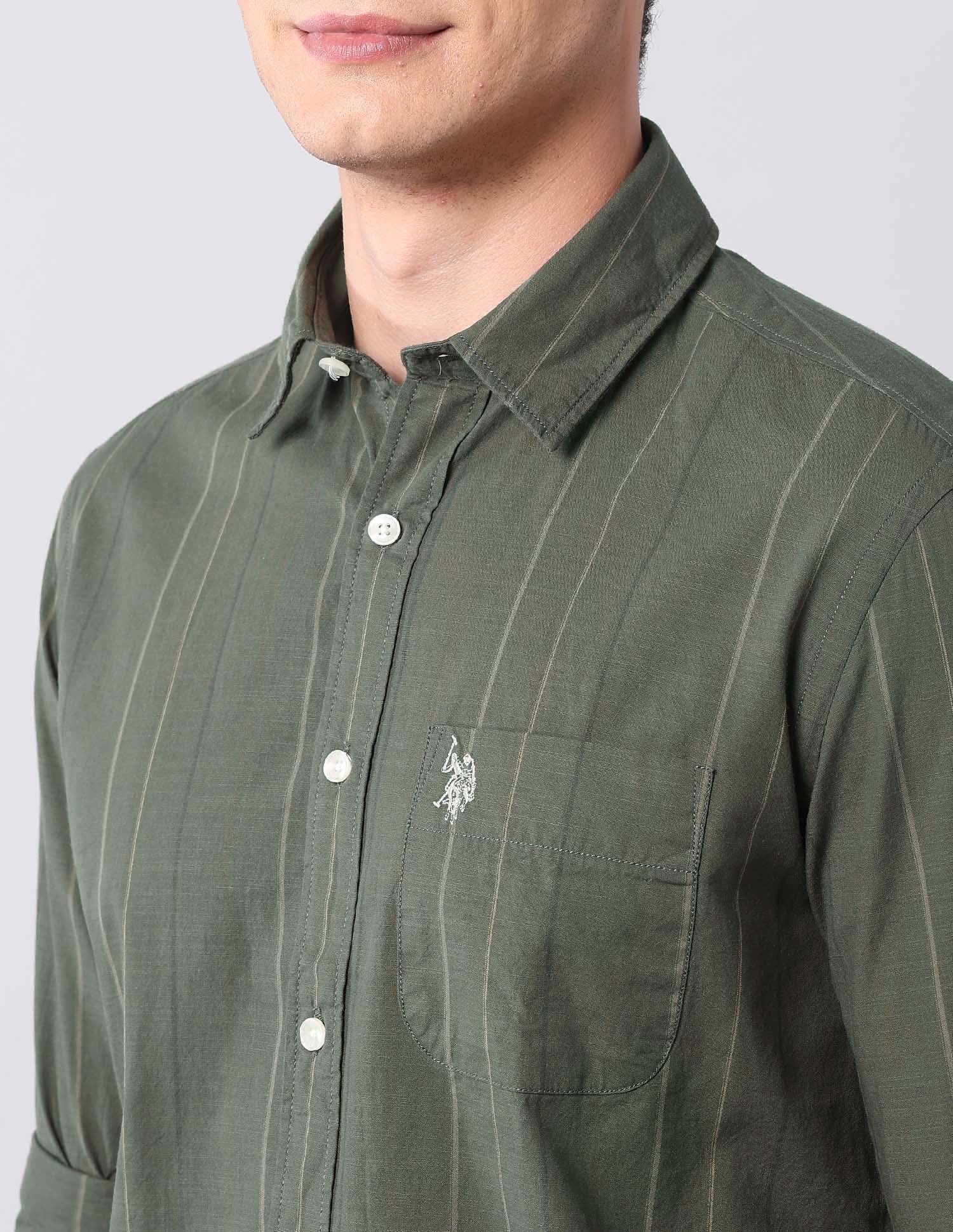 Vertical Striped Pure Cotton Shirt - Image 7