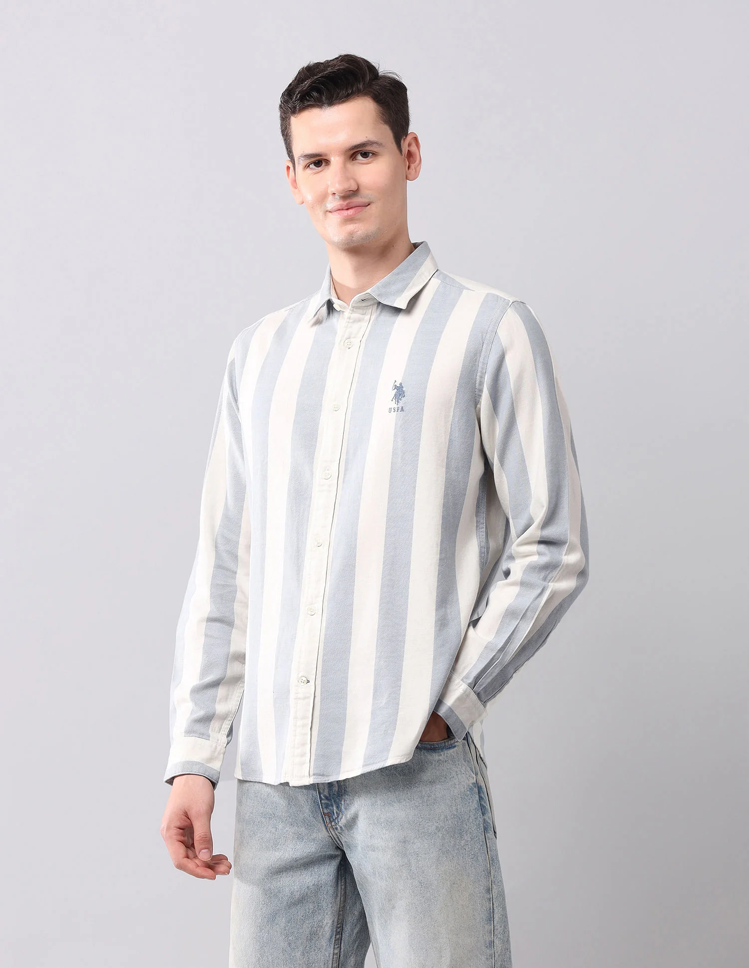 Vertical Striped Pure Cotton Shirt - Image 4