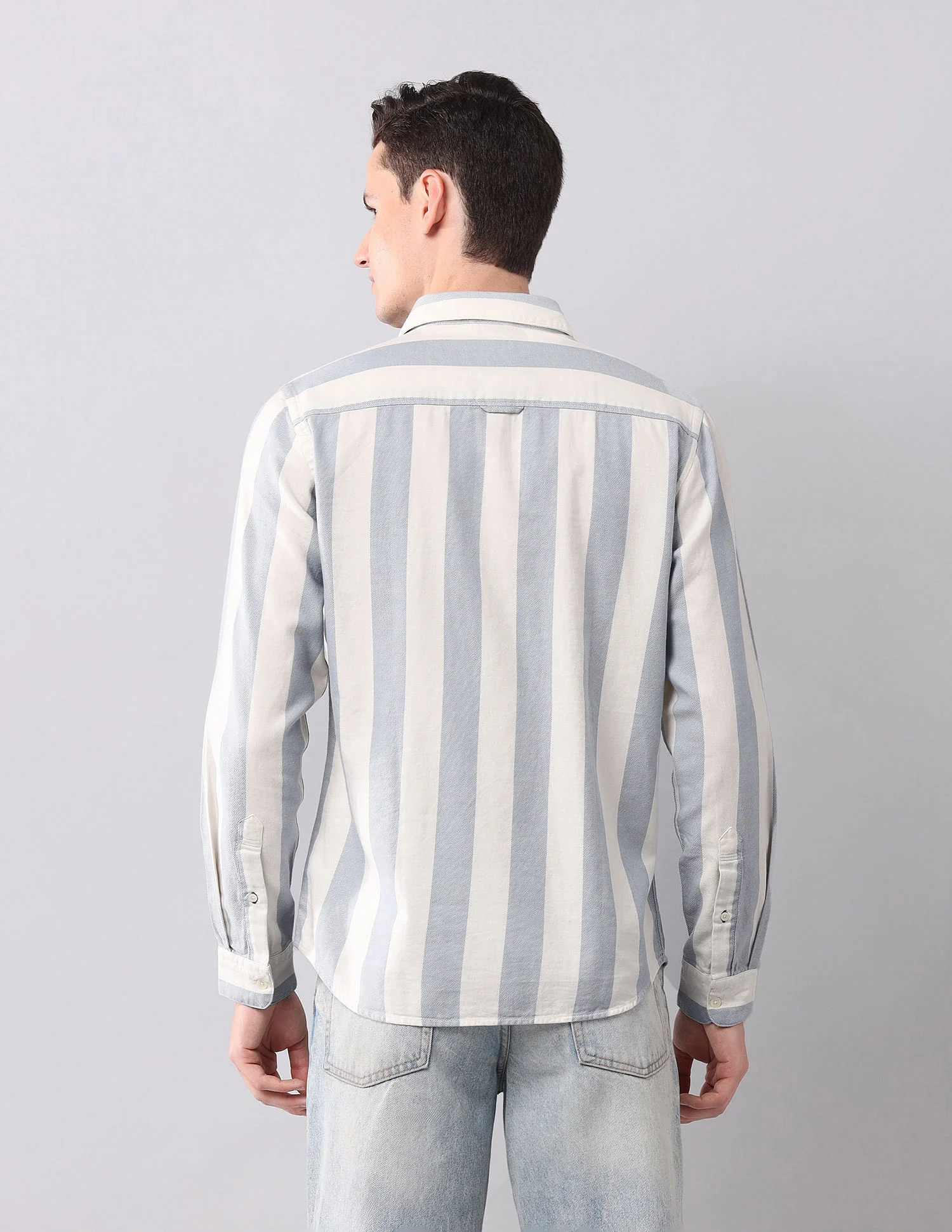 Vertical Striped Pure Cotton Shirt - Image 5