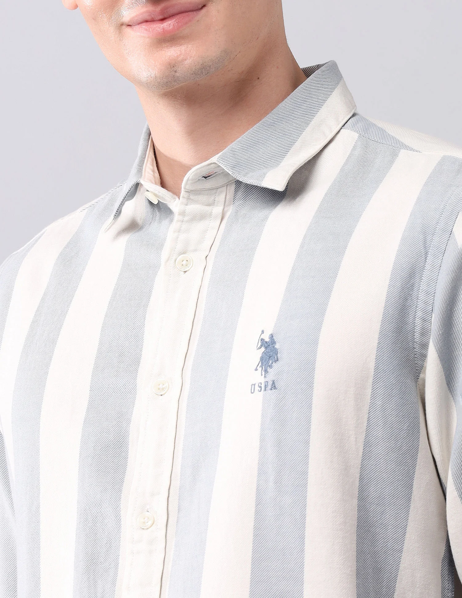Vertical Striped Pure Cotton Shirt - Image 7
