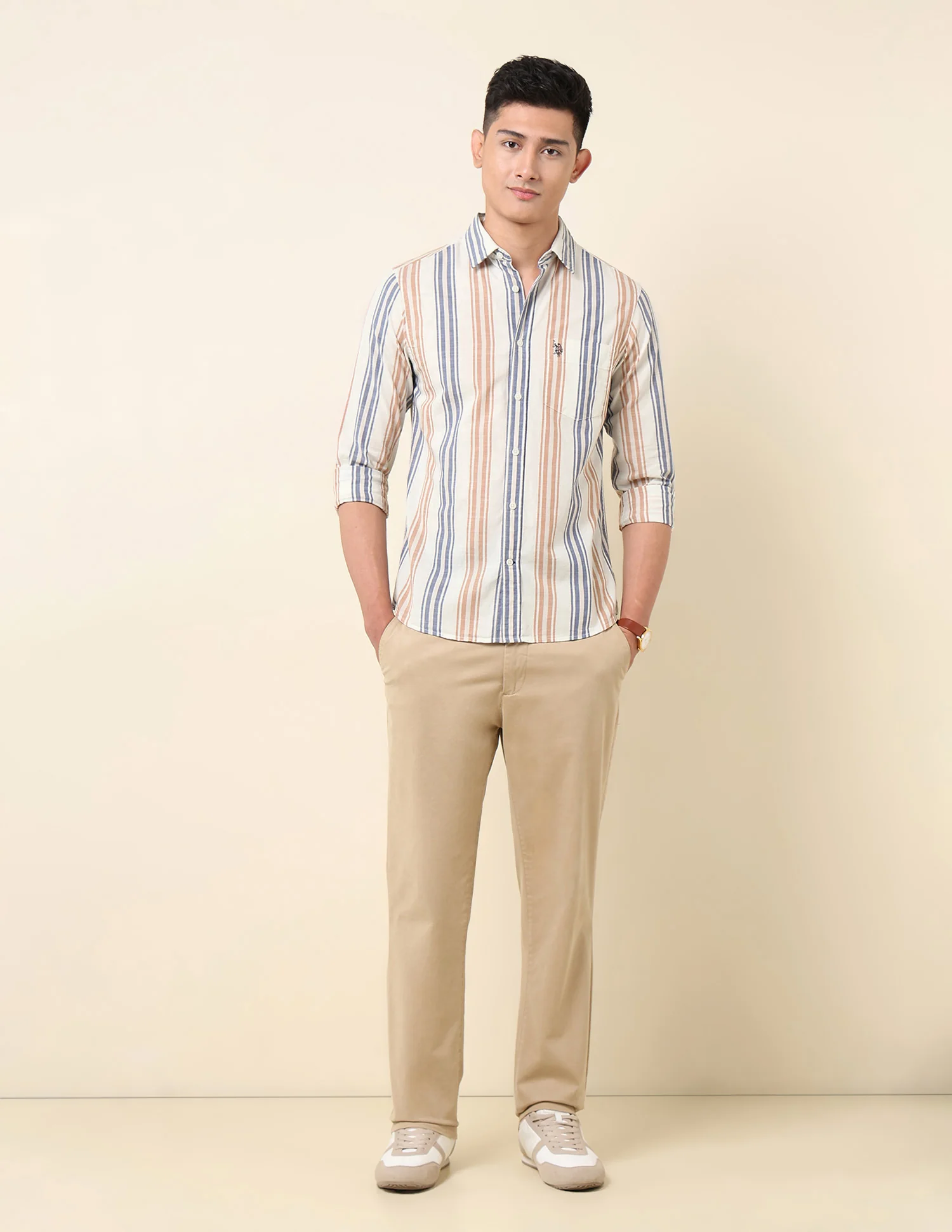 Vertical Striped Pure Cotton Shirt - Image 3