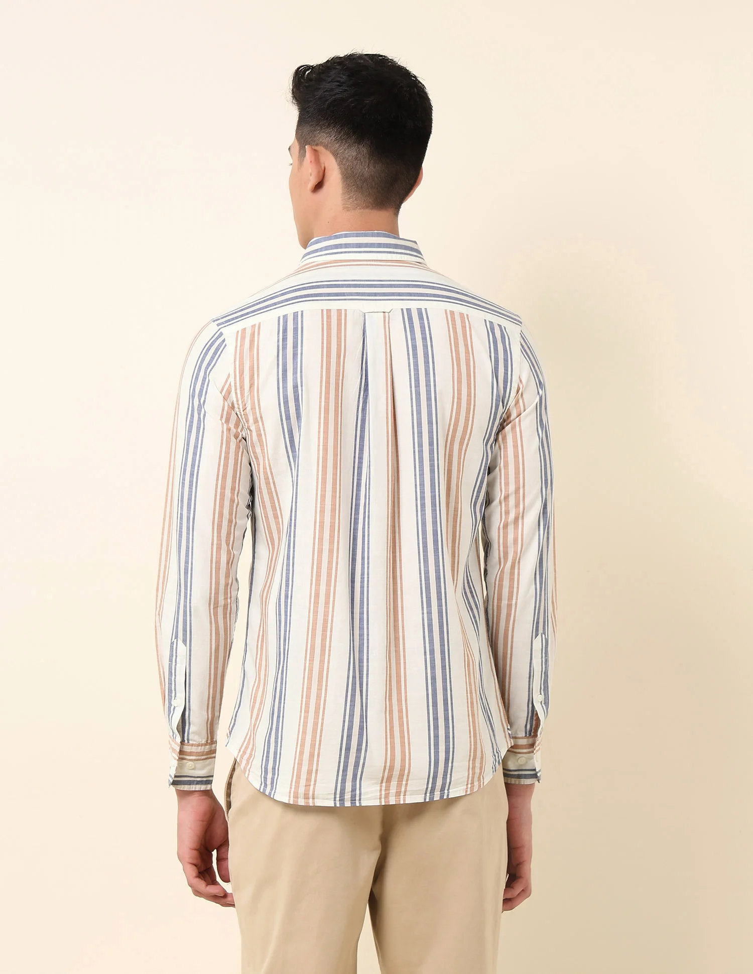 Vertical Striped Pure Cotton Shirt - Image 5