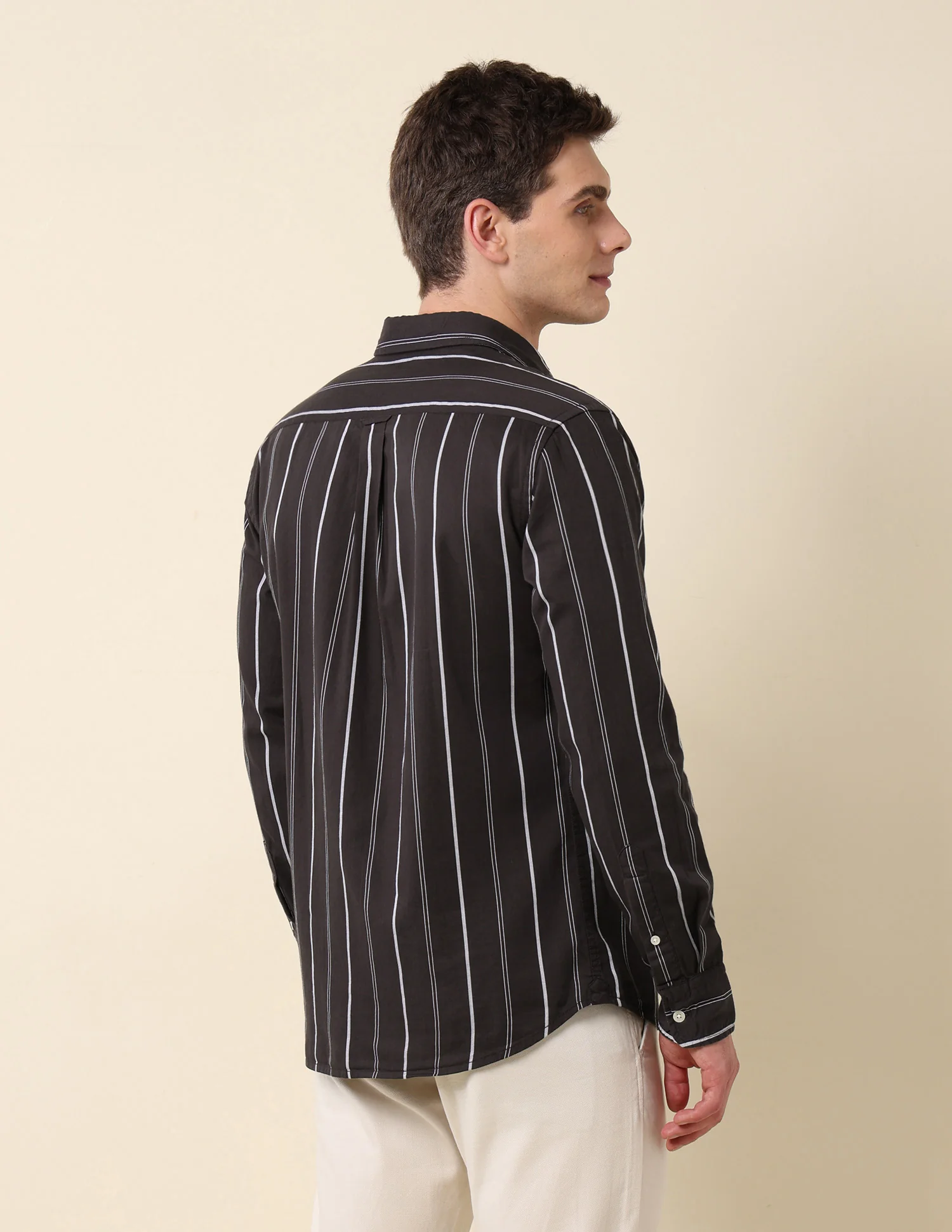 Vertical Striped Pure Cotton Shirt - Image 5