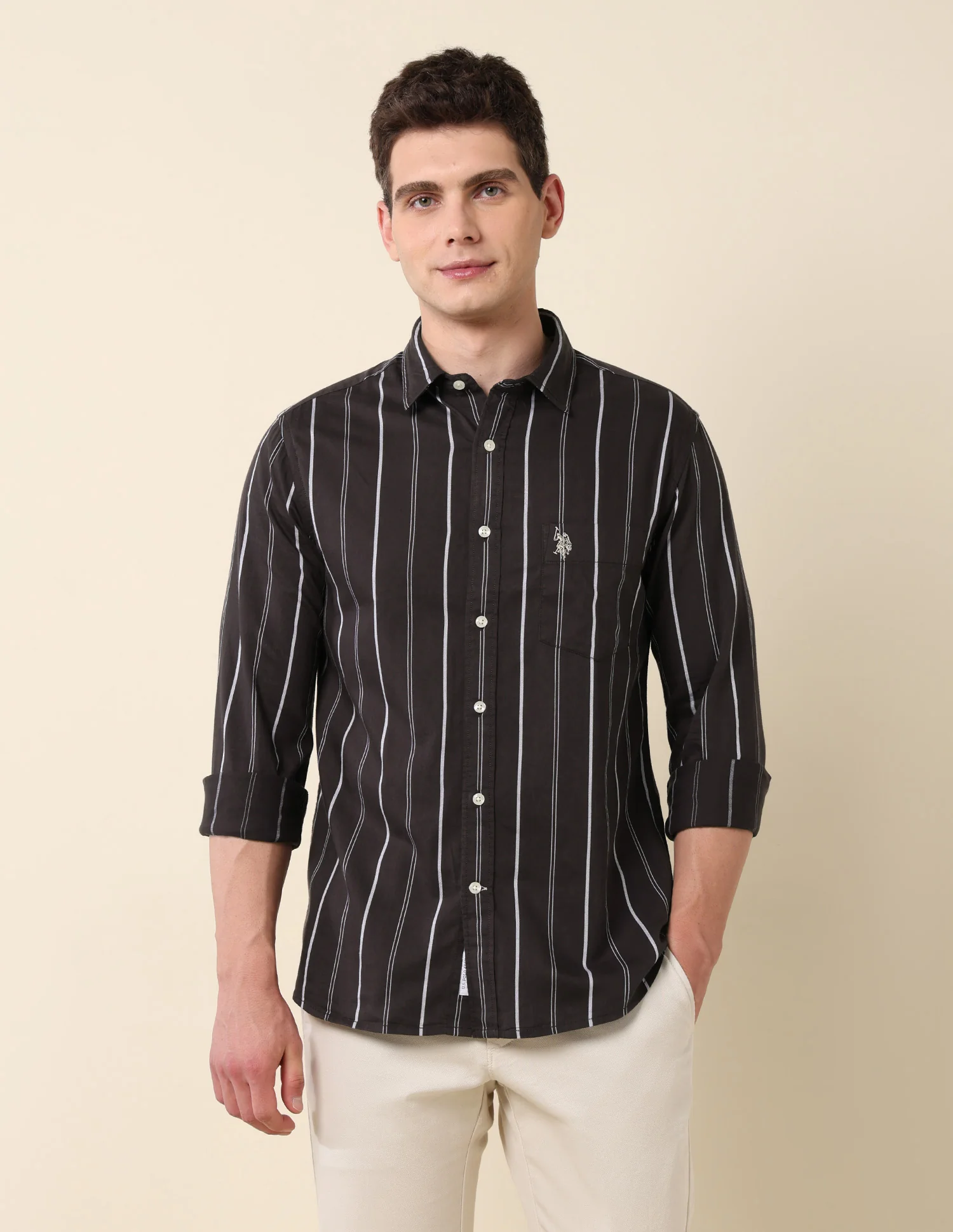 Vertical Striped Pure Cotton Shirt - Image 6
