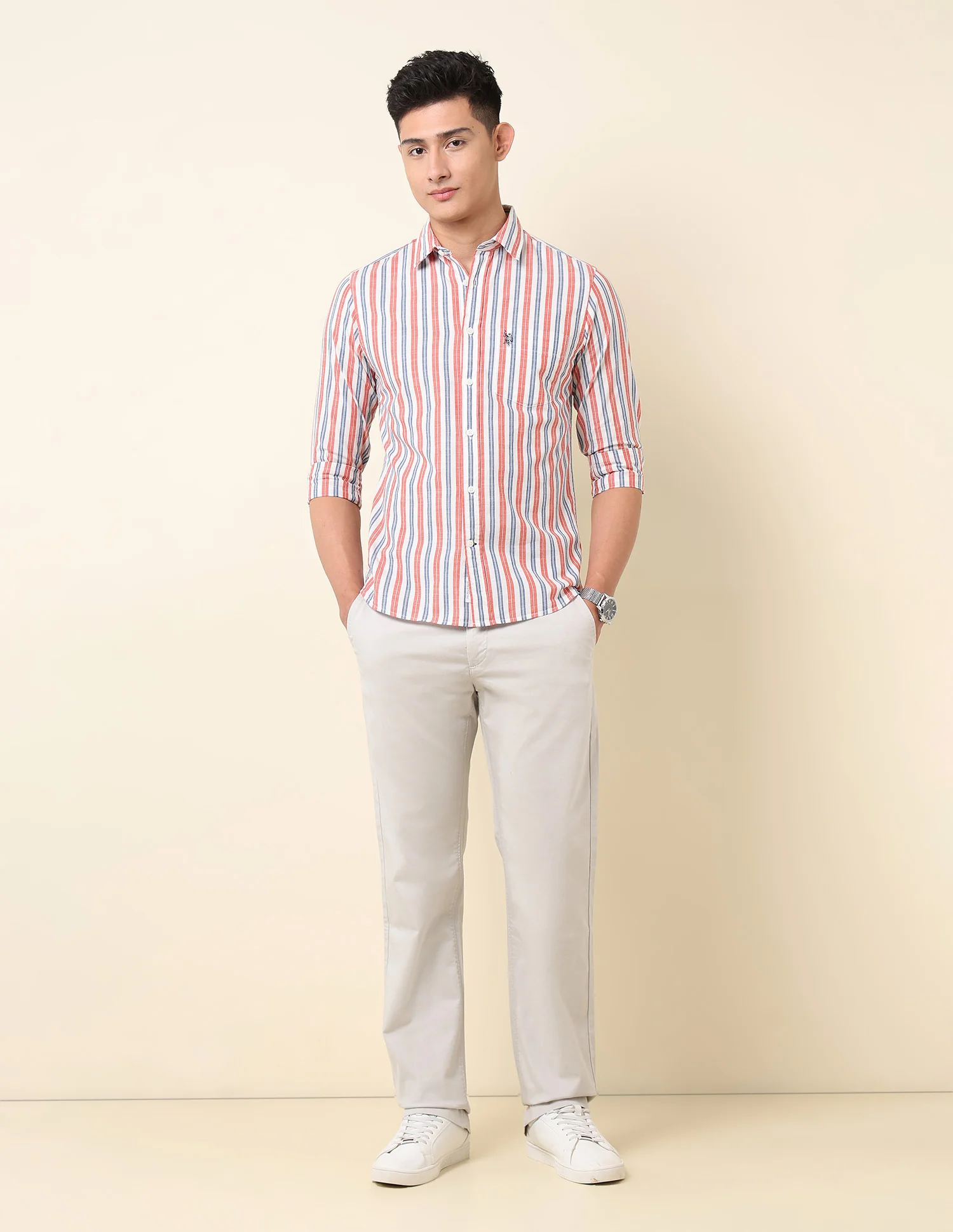 Vertical Striped Pure Cotton Shirt - Image 3