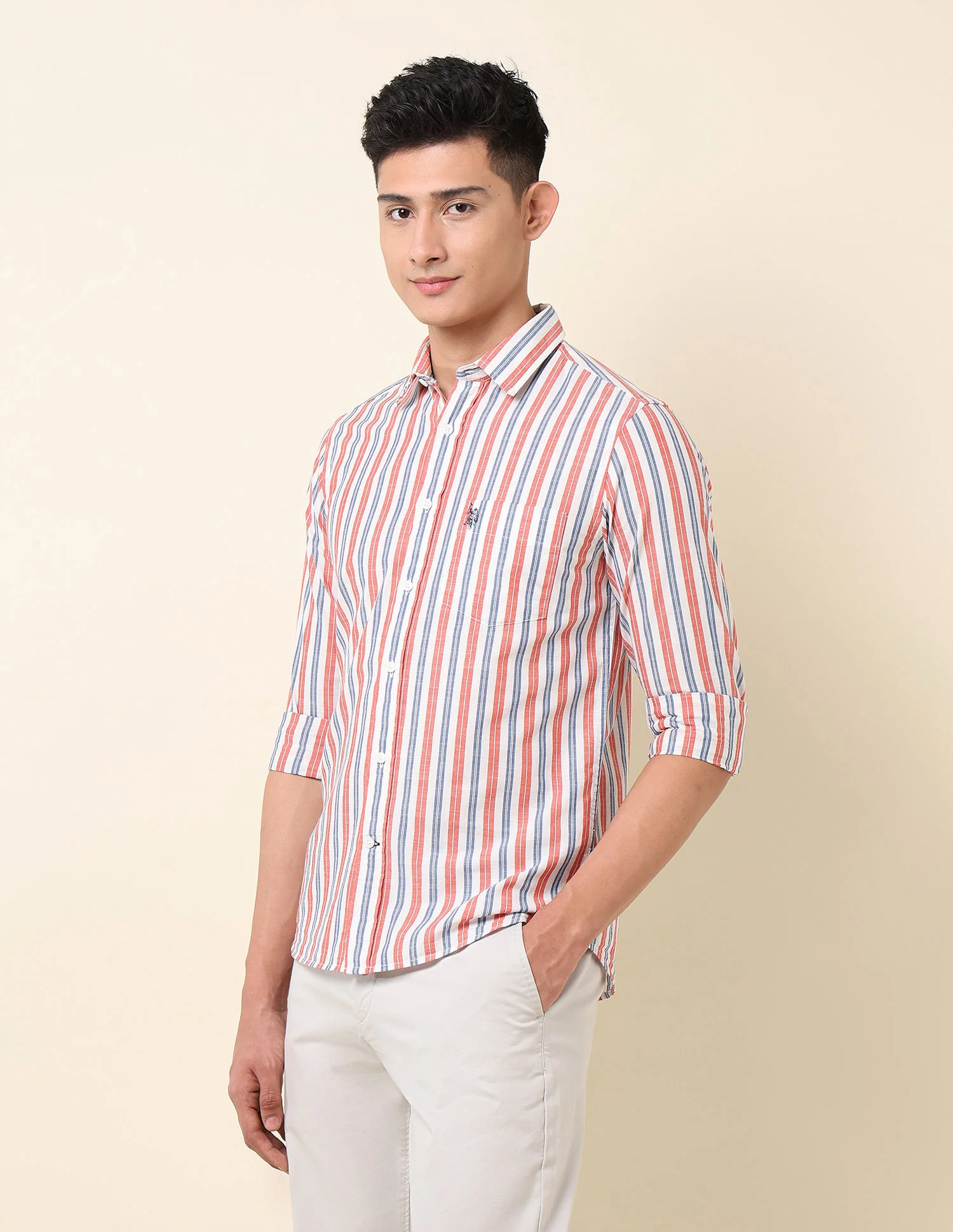 Vertical Striped Pure Cotton Shirt - Image 4