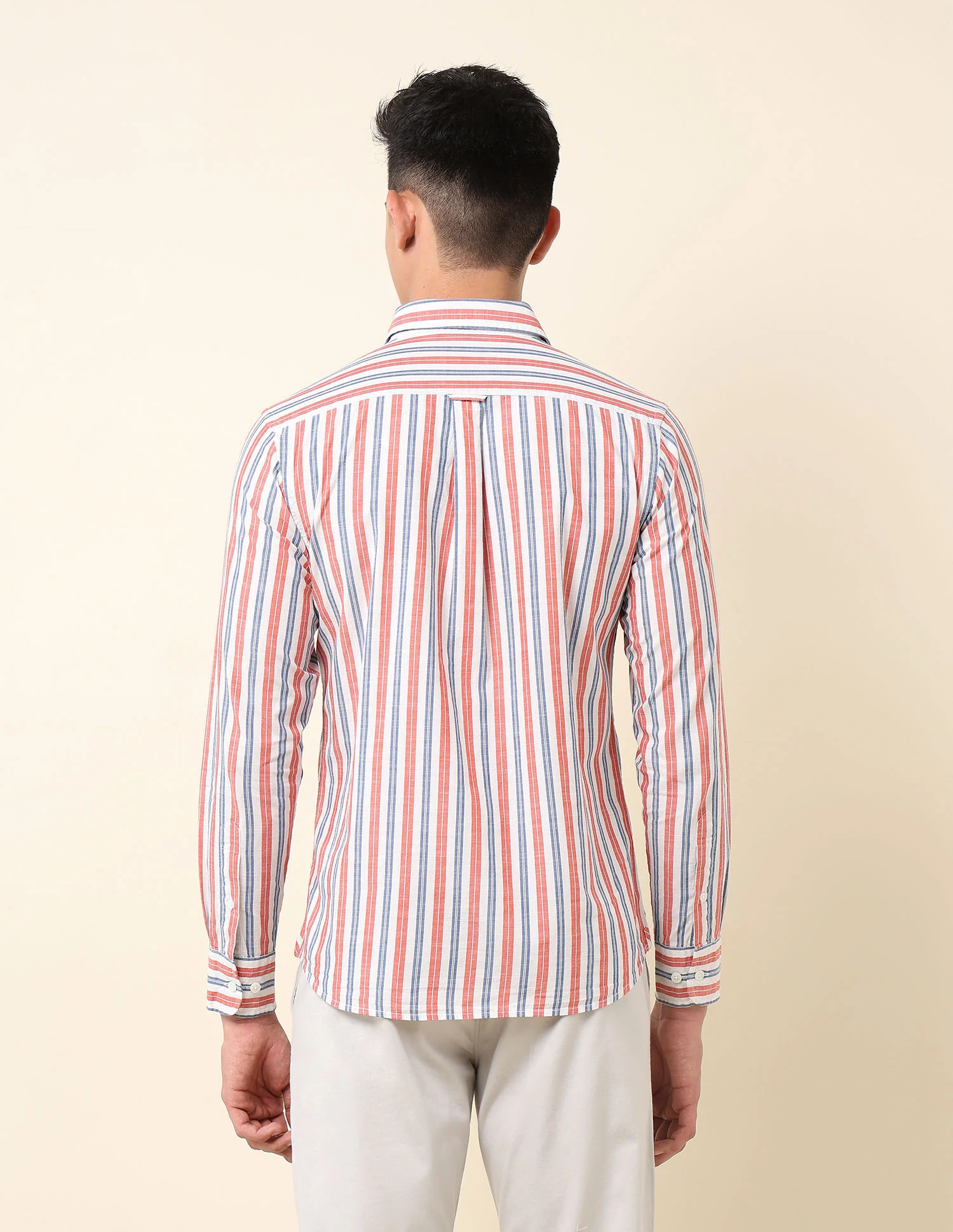 Vertical Striped Pure Cotton Shirt - Image 5
