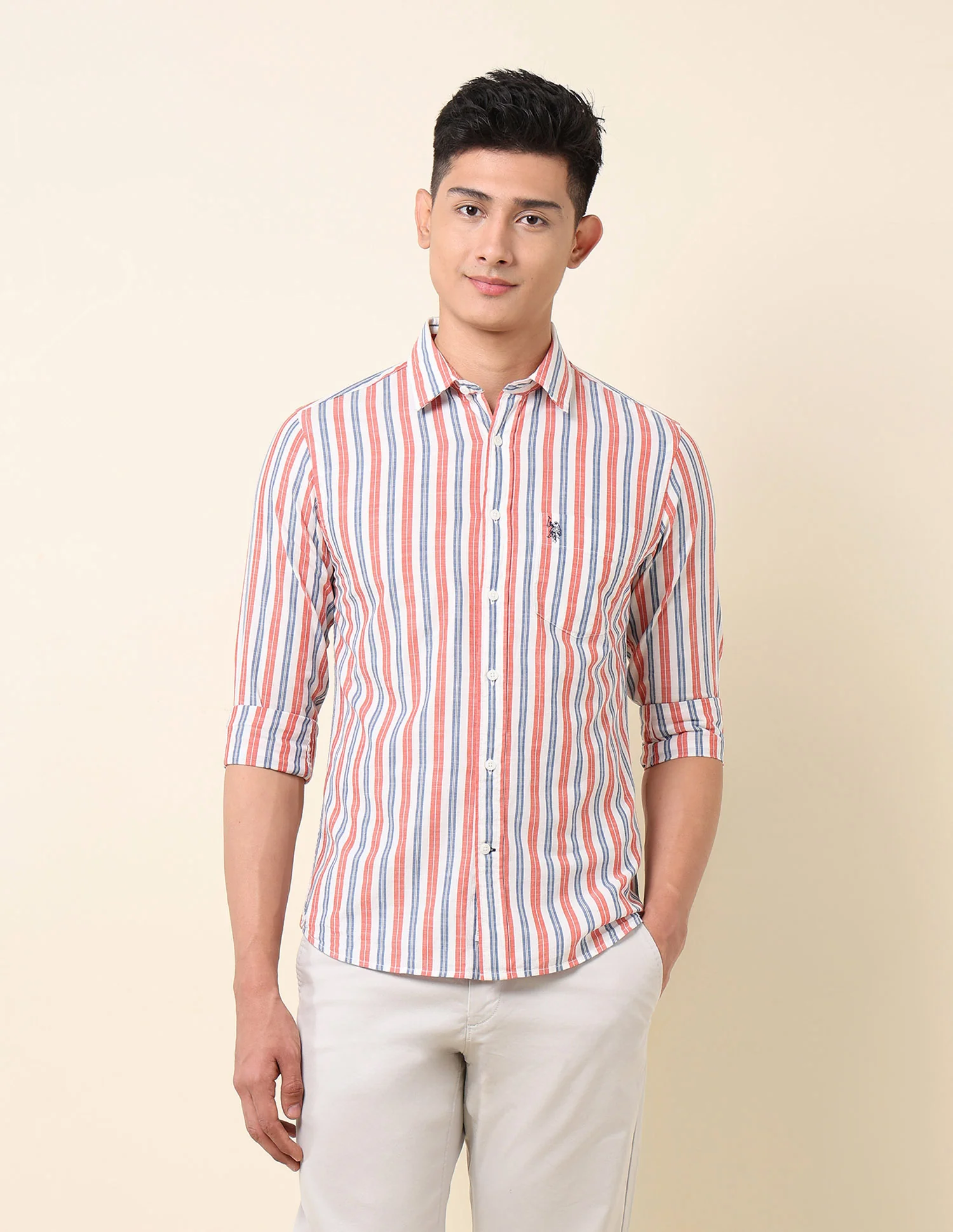 Vertical Striped Pure Cotton Shirt - Image 6