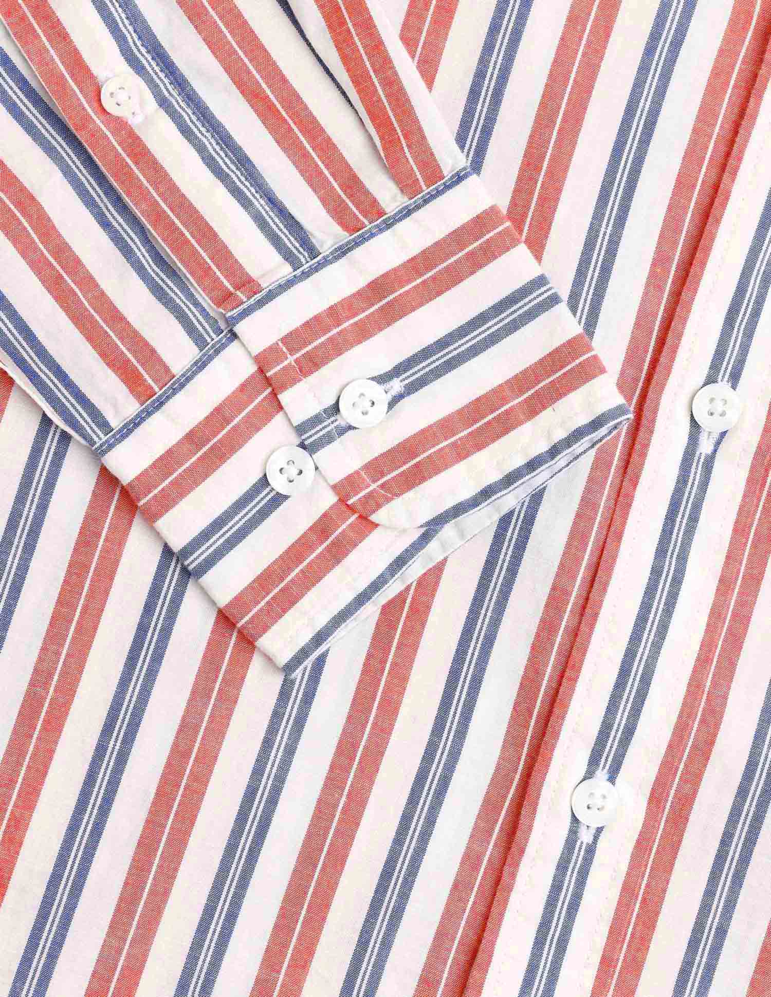 Vertical Striped Pure Cotton Shirt - Image 8