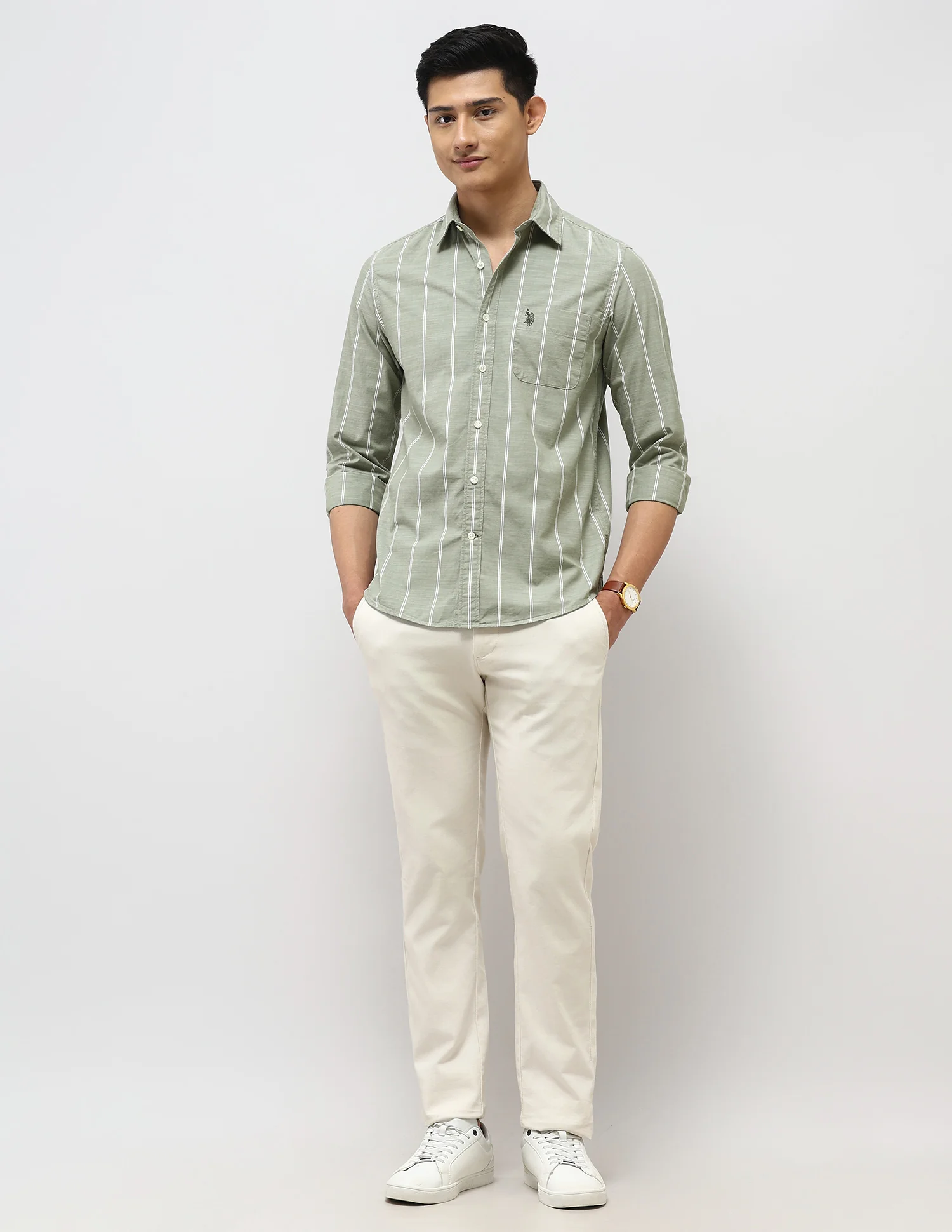 Vertical Striped Pure Cotton Shirt - Image 3