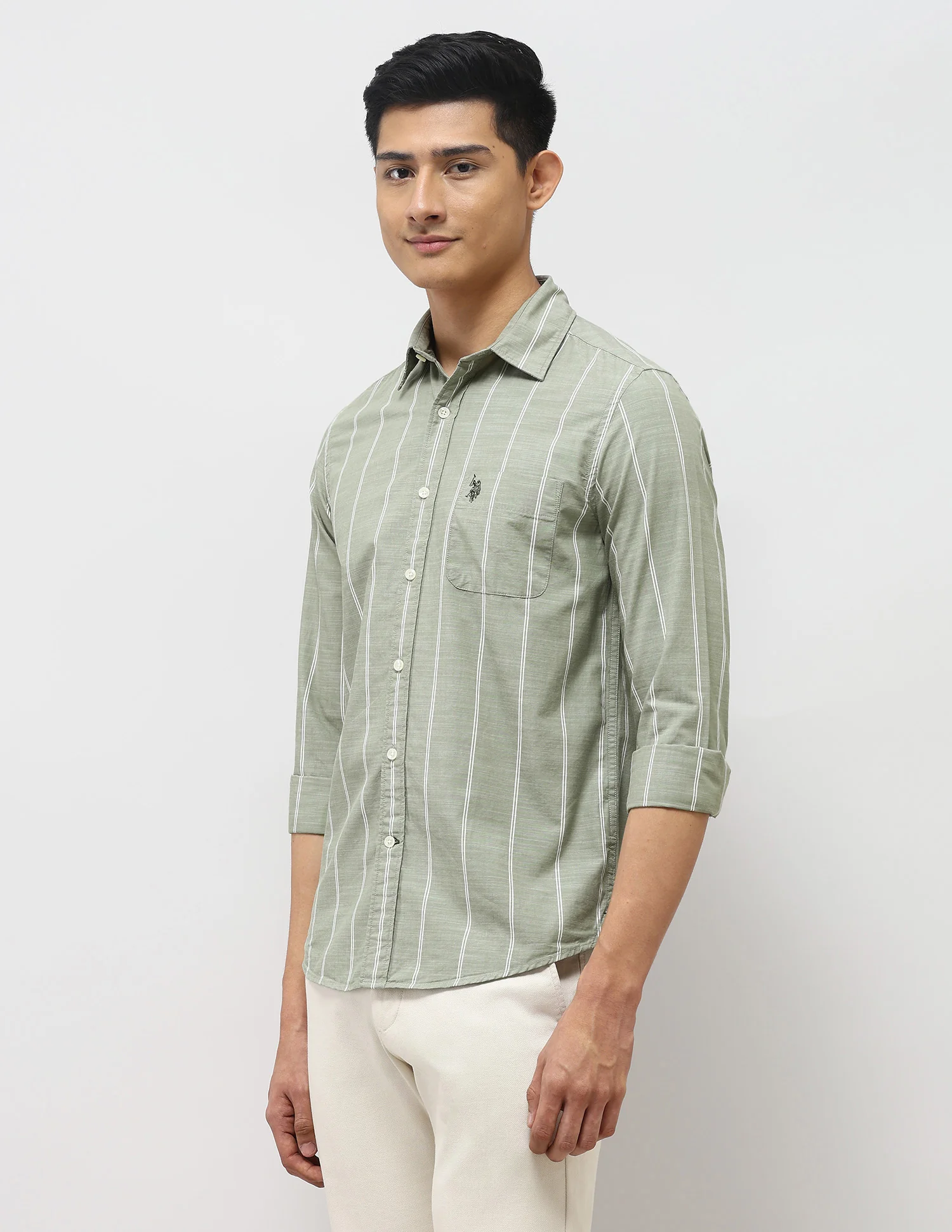 Vertical Striped Pure Cotton Shirt - Image 4