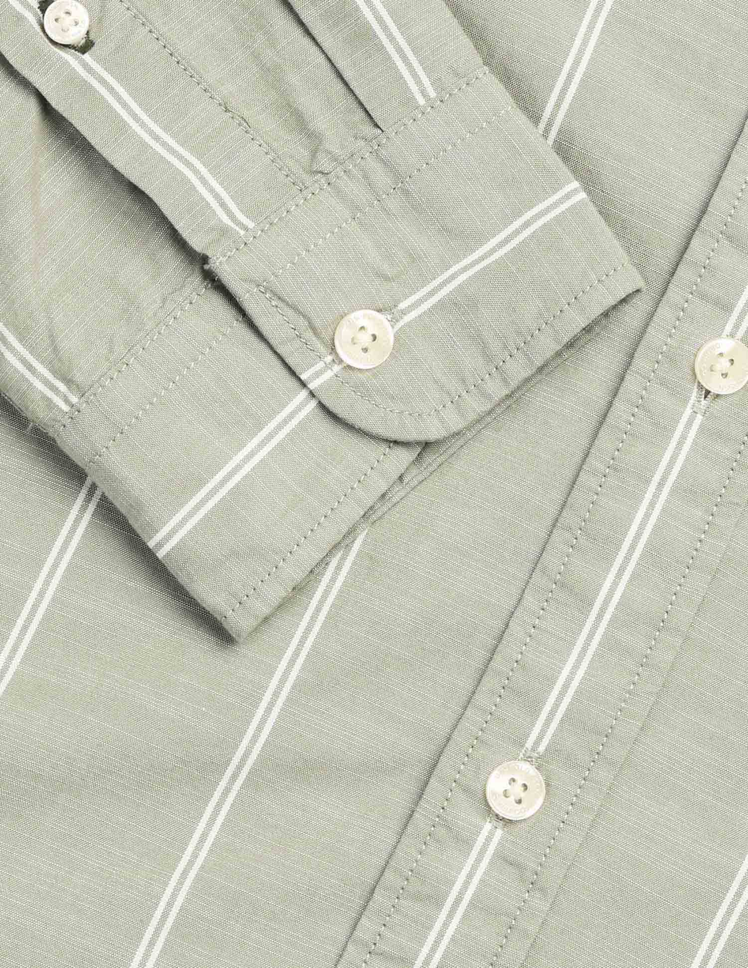 Vertical Striped Pure Cotton Shirt - Image 8