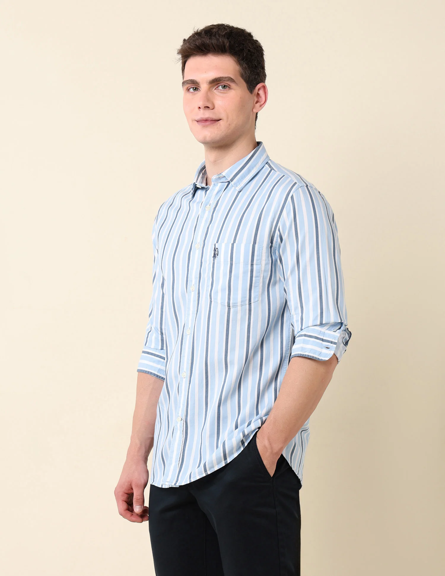 Vertical Striped Pure Cotton Shirt - Image 4