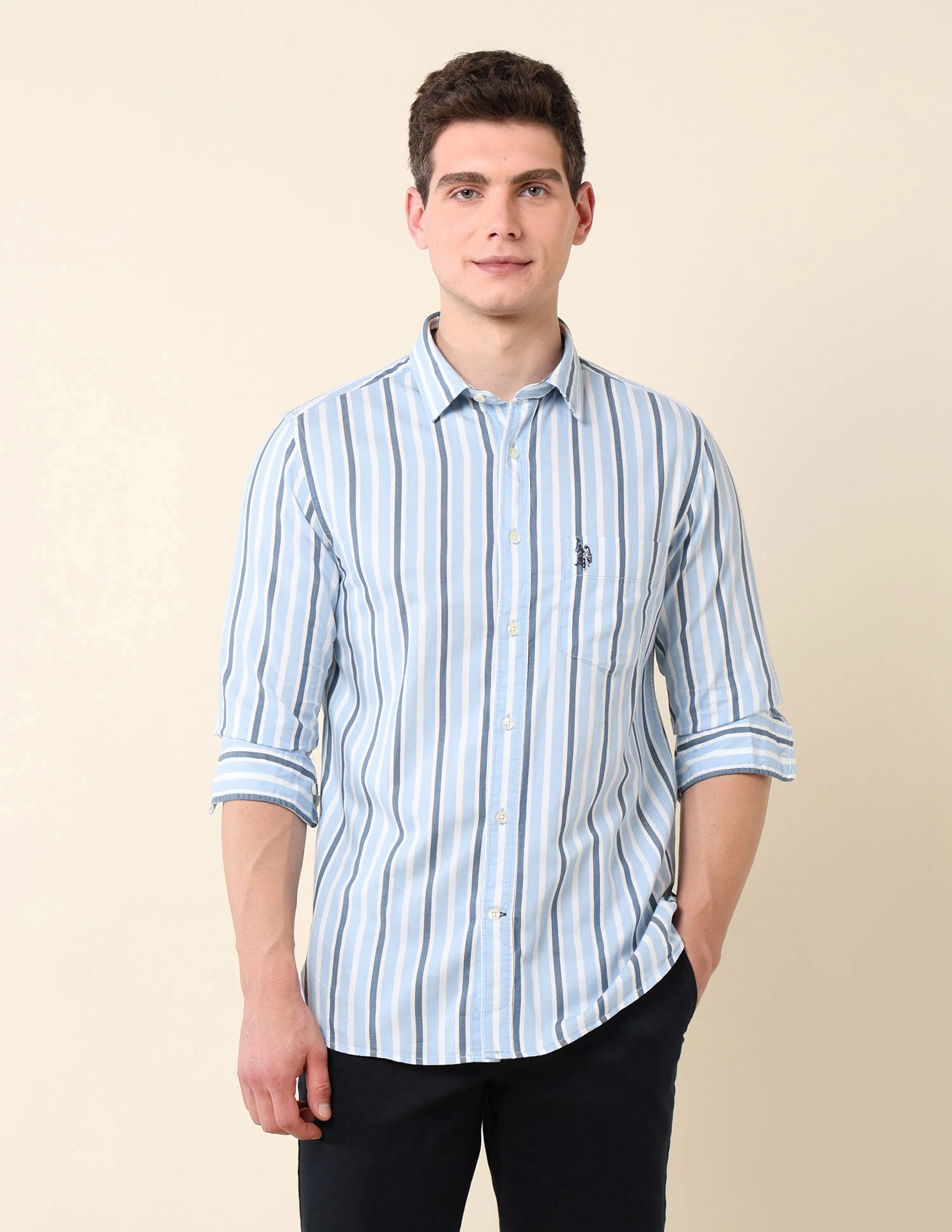 Vertical Striped Pure Cotton Shirt - Image 6