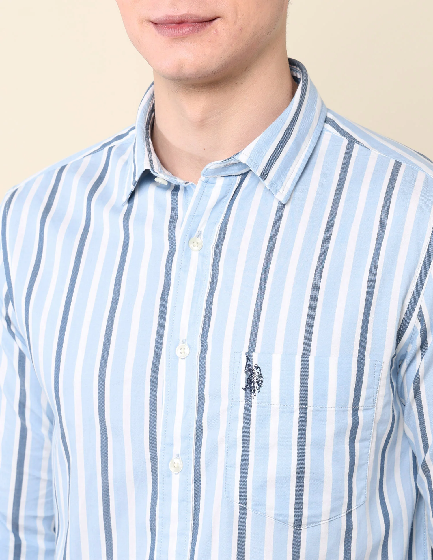 Vertical Striped Pure Cotton Shirt - Image 7