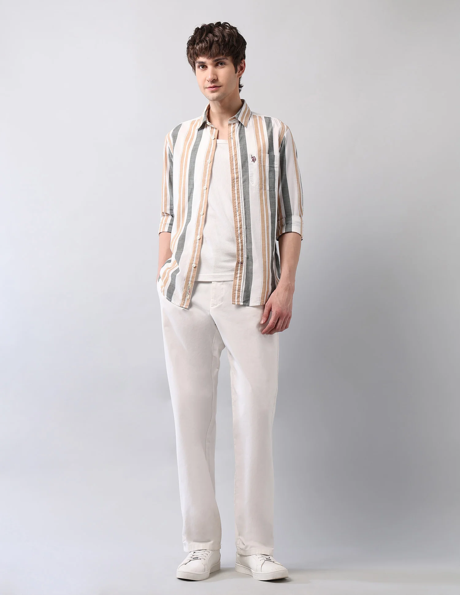 Vertical Striped Pure Cotton Shirt - Image 3