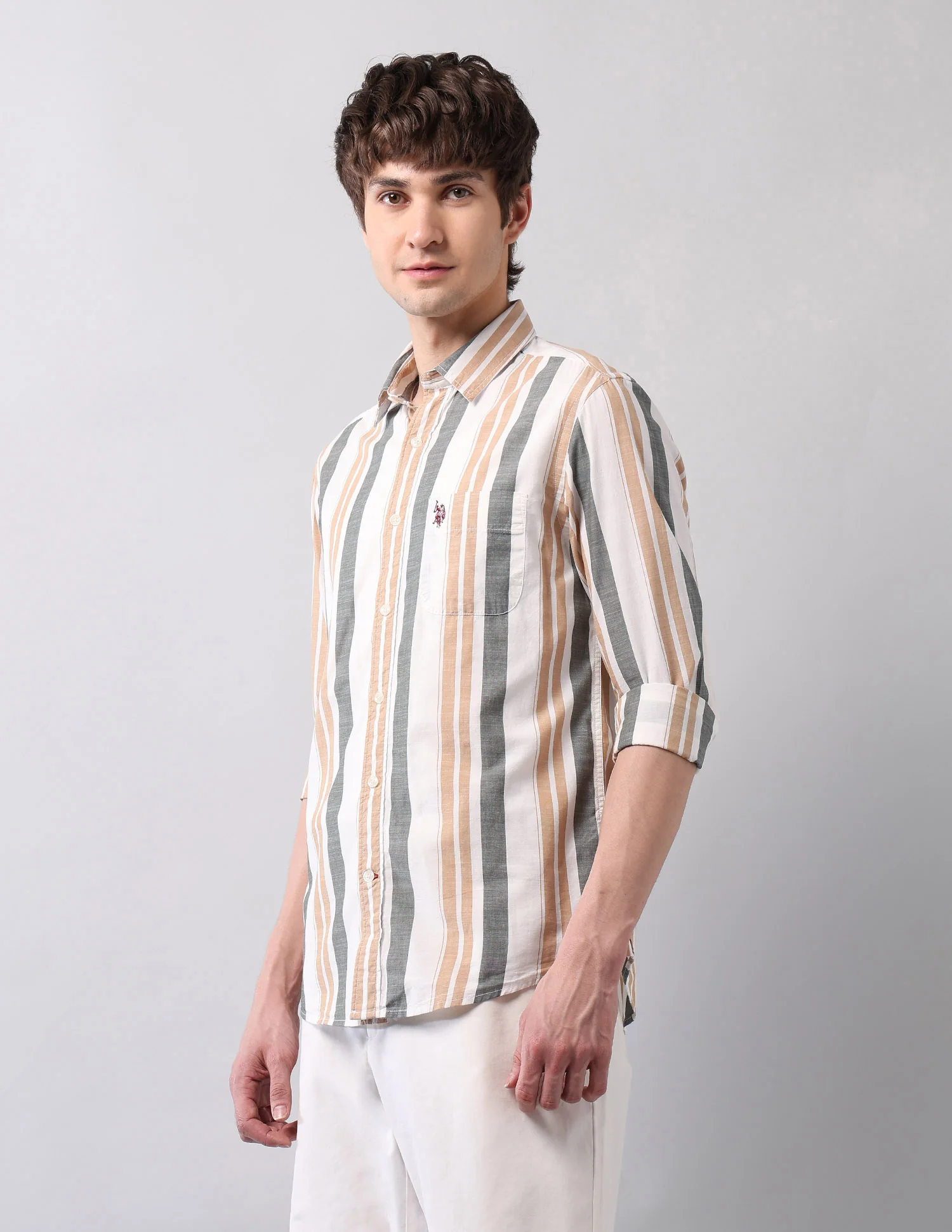 Vertical Striped Pure Cotton Shirt - Image 4
