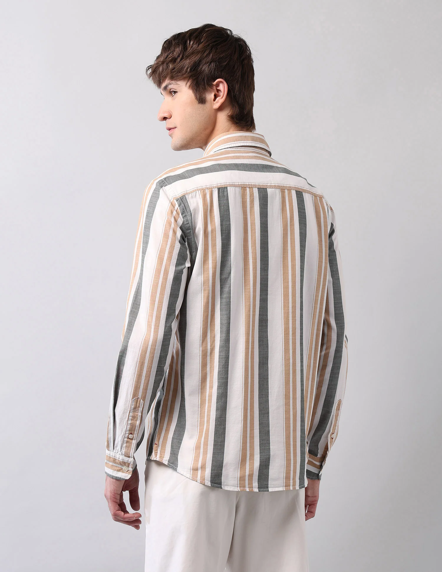 Vertical Striped Pure Cotton Shirt - Image 5