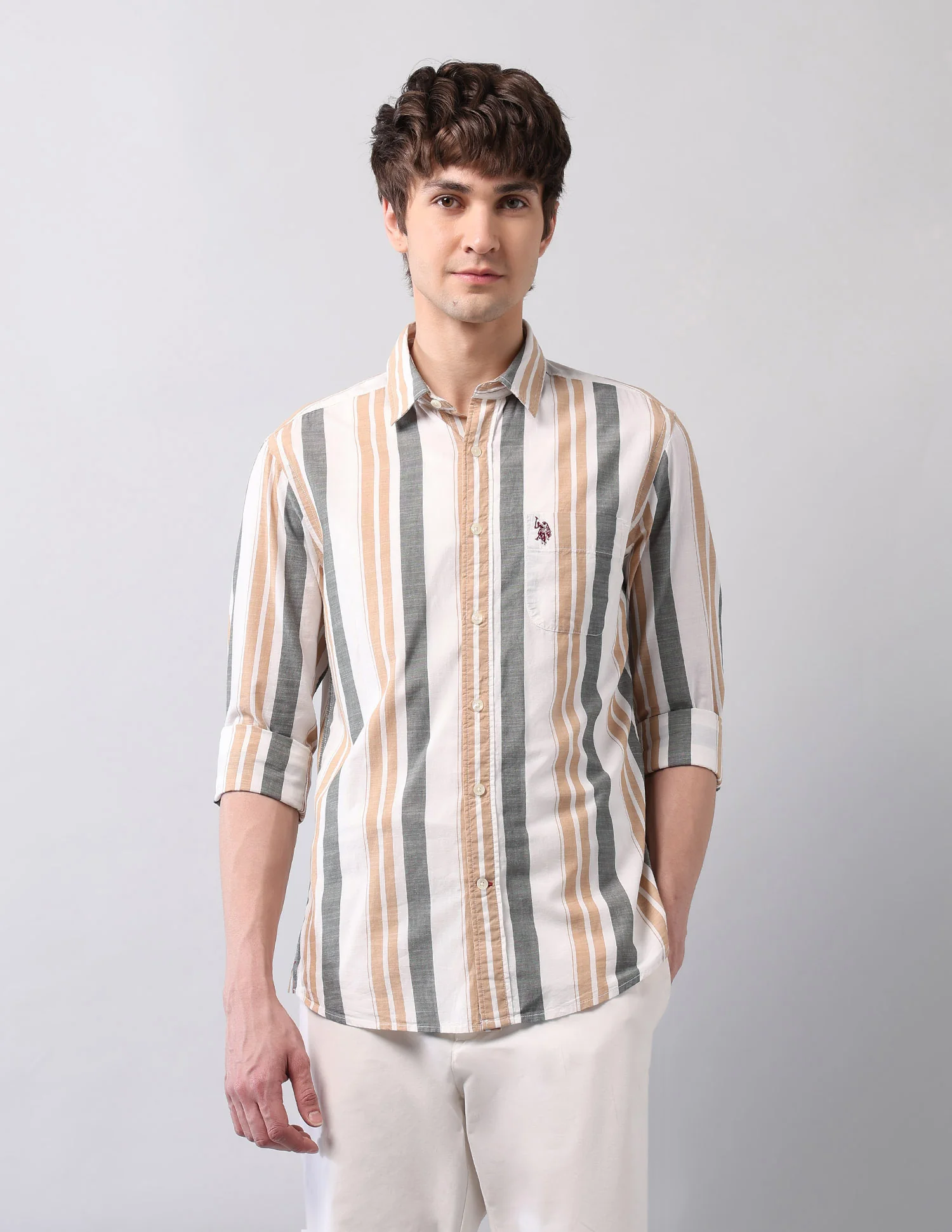 Vertical Striped Pure Cotton Shirt - Image 6
