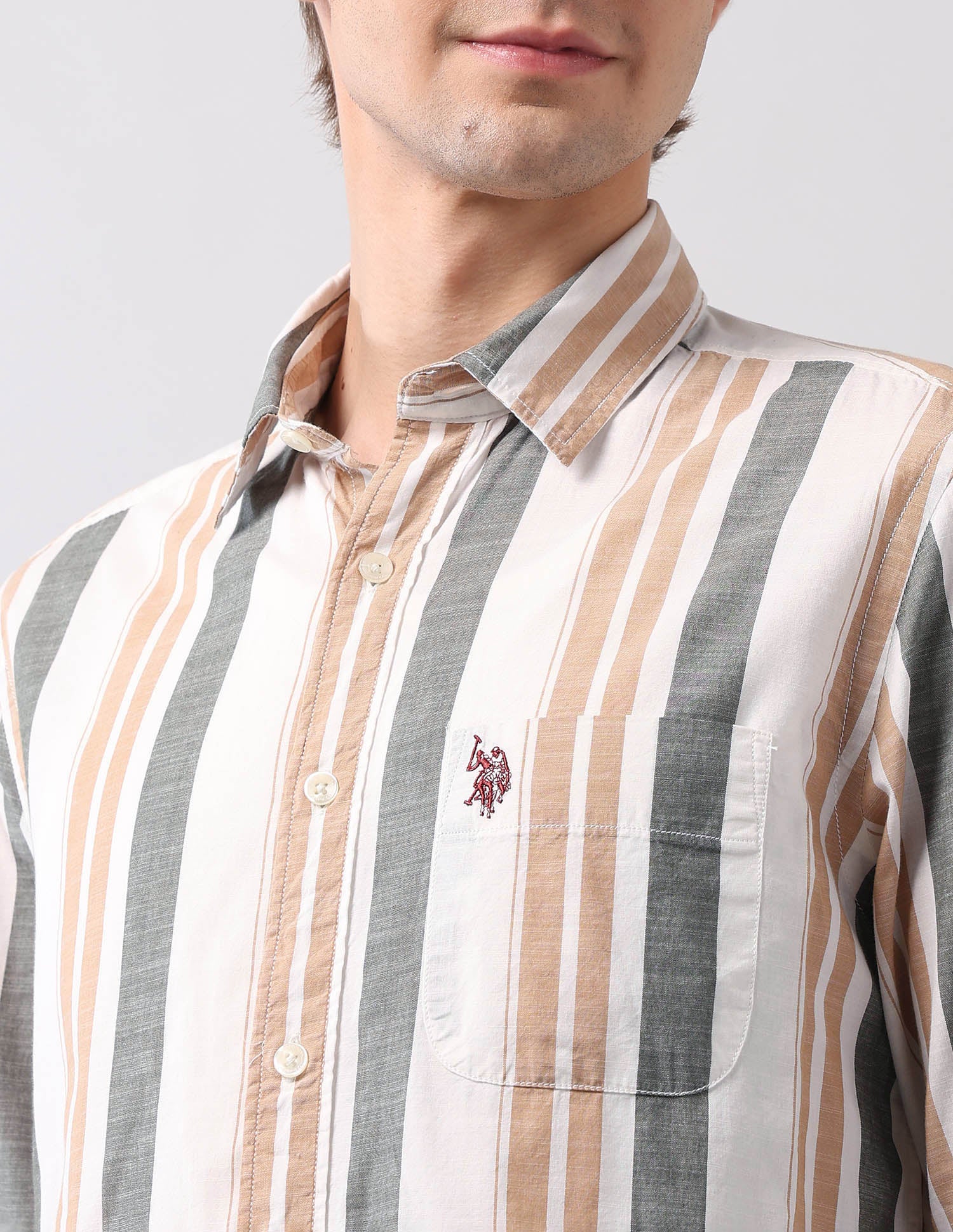 Vertical Striped Pure Cotton Shirt - Image 7