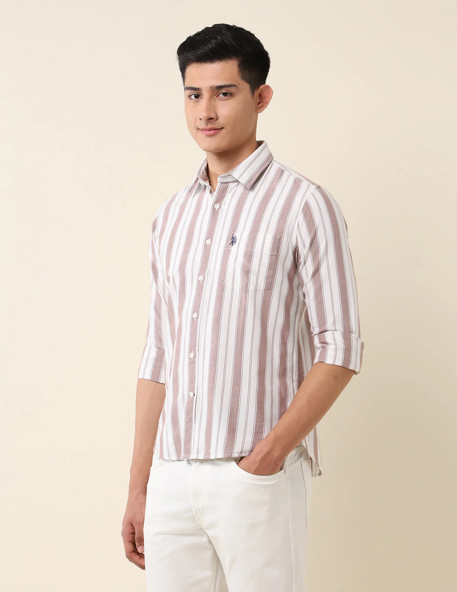 Vertical Striped Pure Cotton Shirt - Image 4