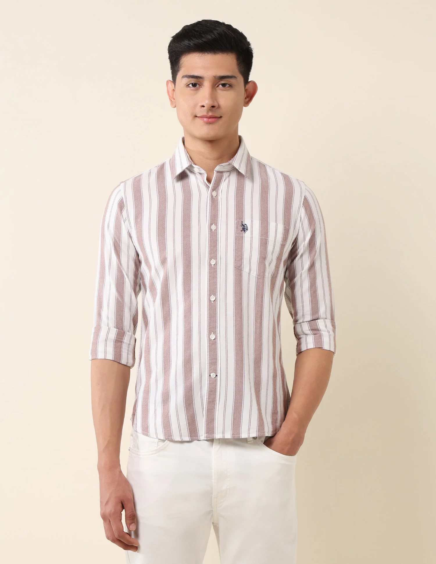 Vertical Striped Pure Cotton Shirt - Image 6