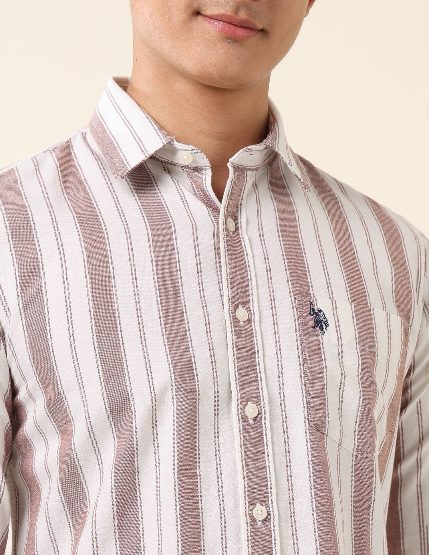 Vertical Striped Pure Cotton Shirt - Image 7