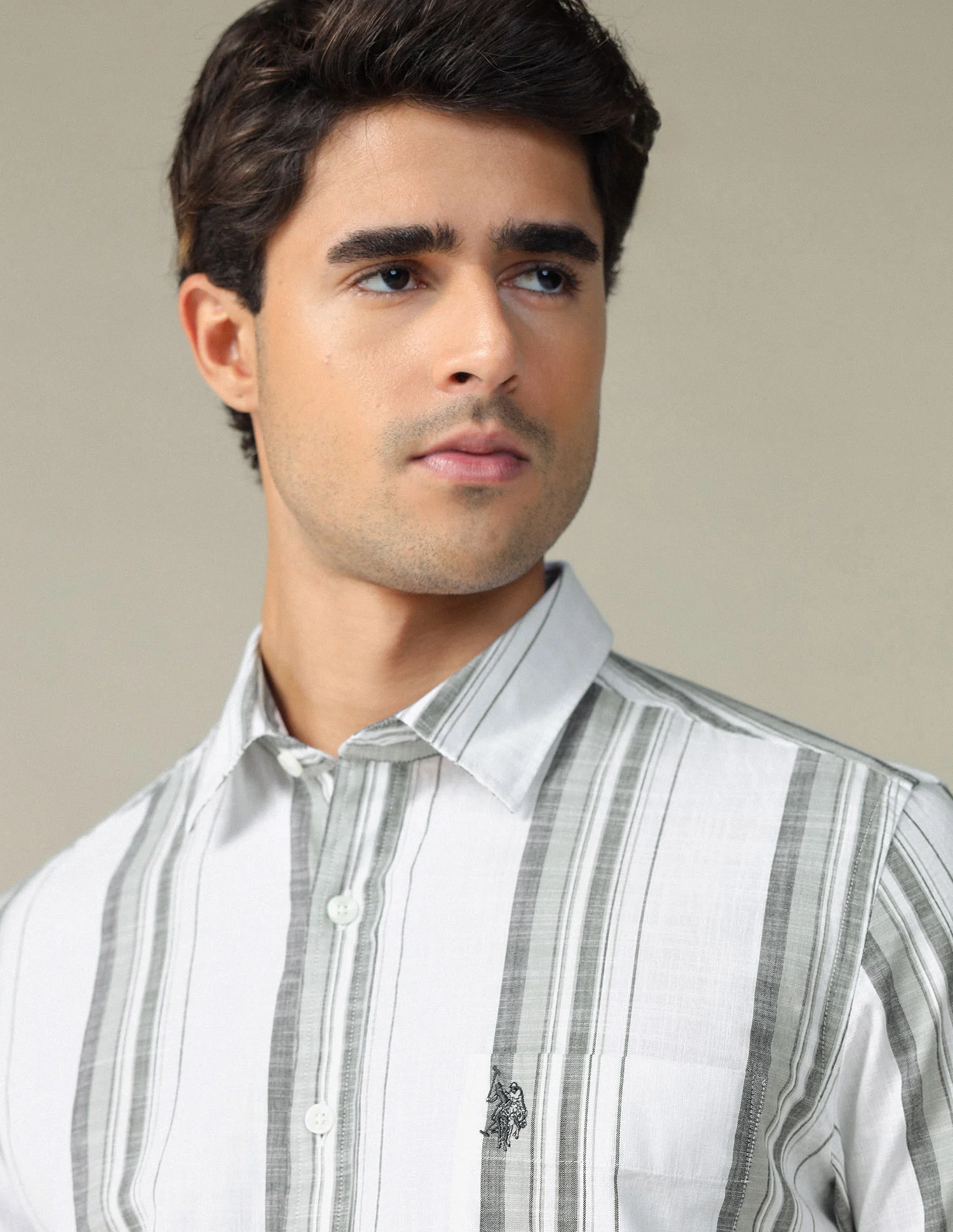 Vertical Striped Pure Cotton Shirt - Image 7