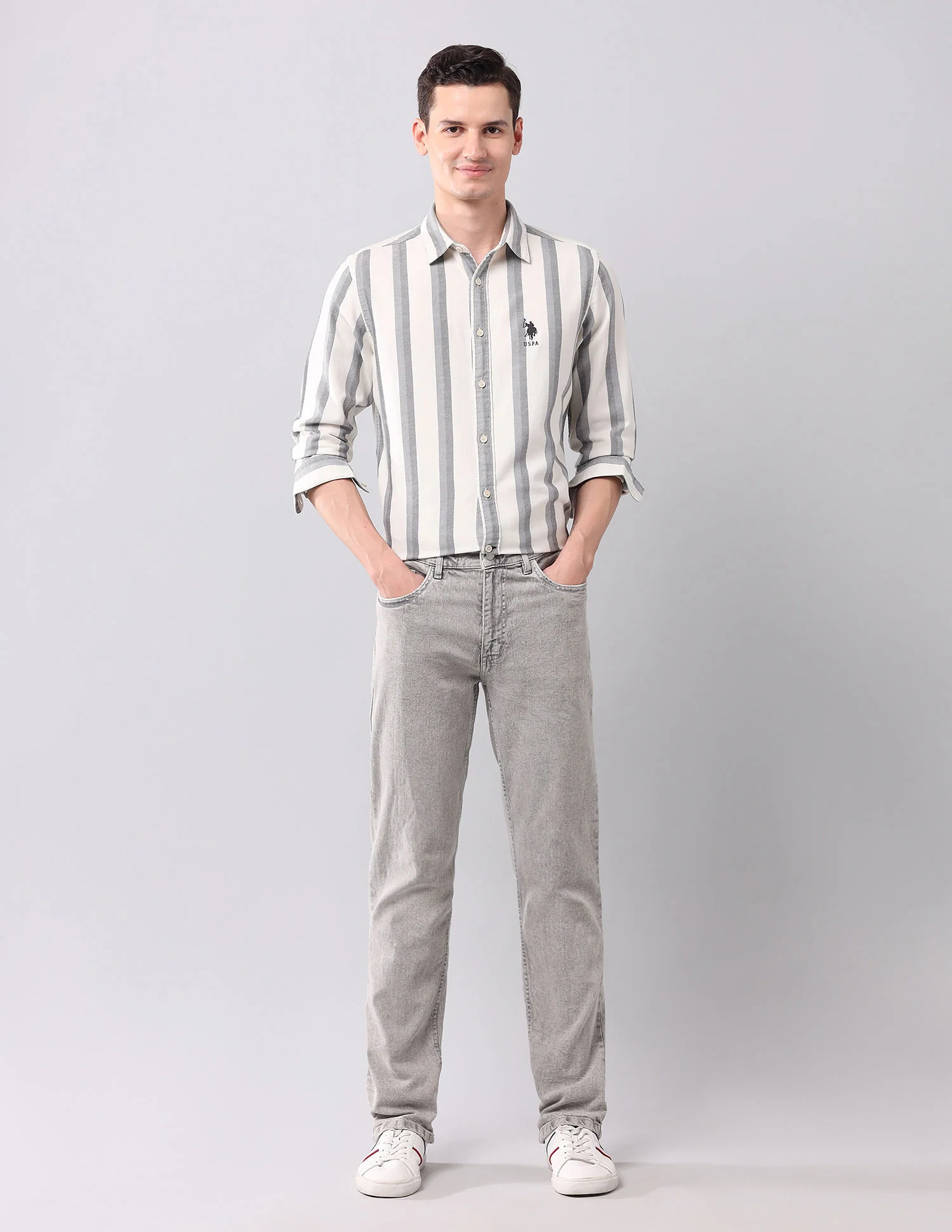Vertical Striped Pure Cotton Shirt - Image 3