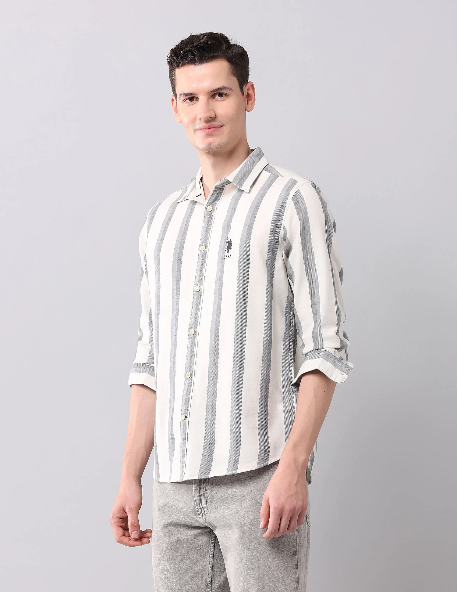 Vertical Striped Pure Cotton Shirt - Image 4