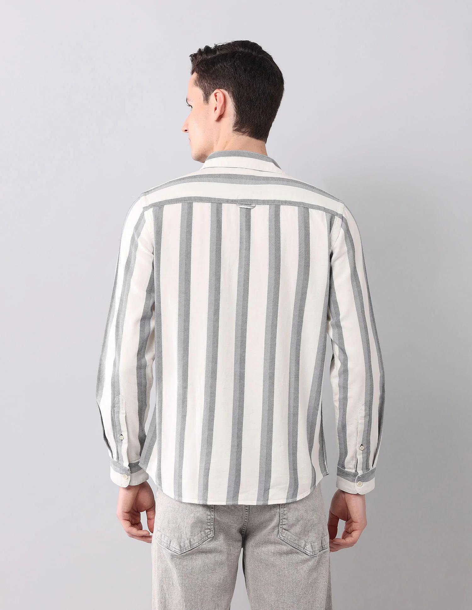 Vertical Striped Pure Cotton Shirt - Image 5