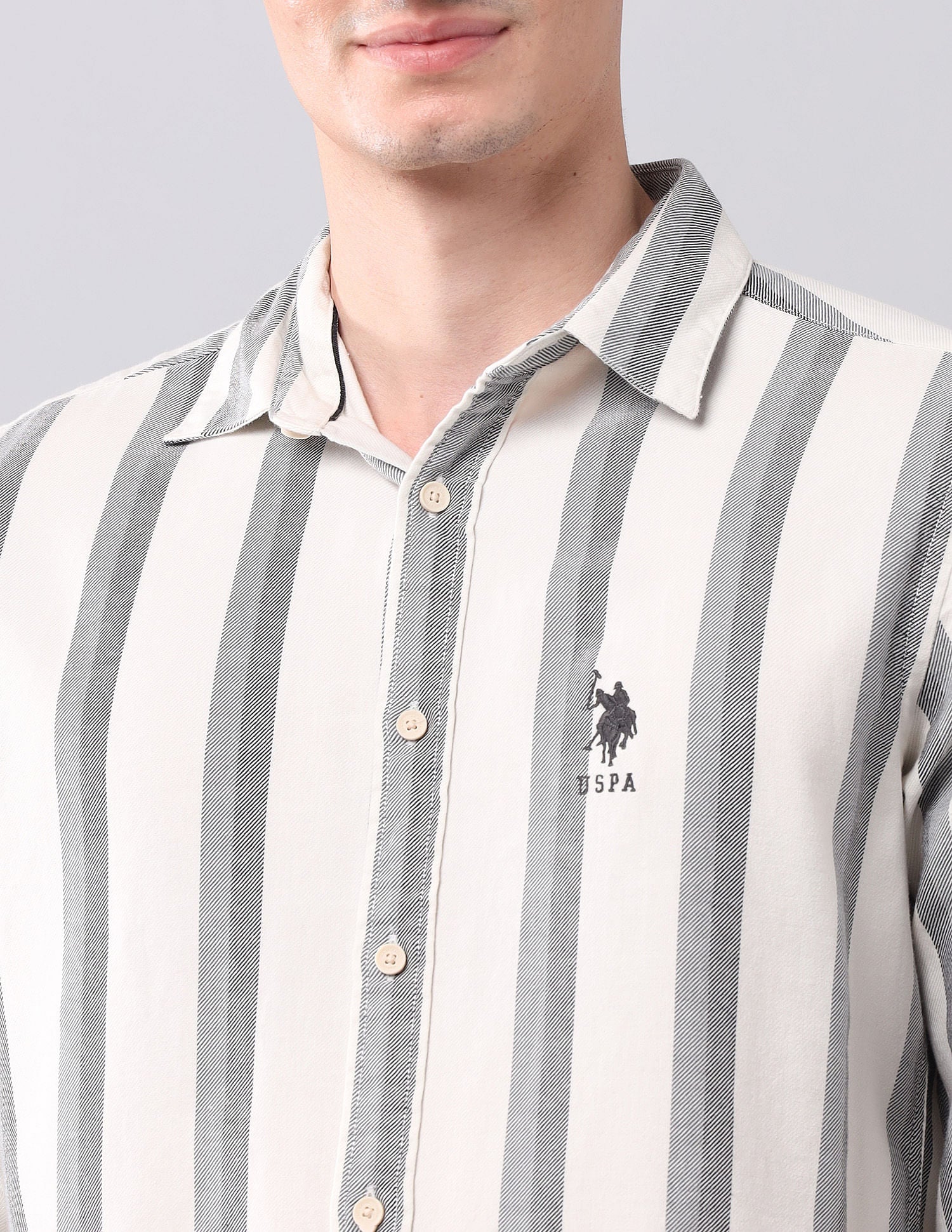 Vertical Striped Pure Cotton Shirt - Image 7