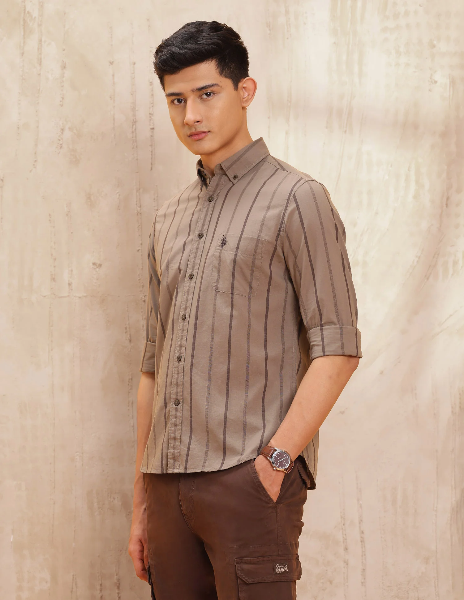 Vertical Striped Pure Cotton Shirt - Image 4