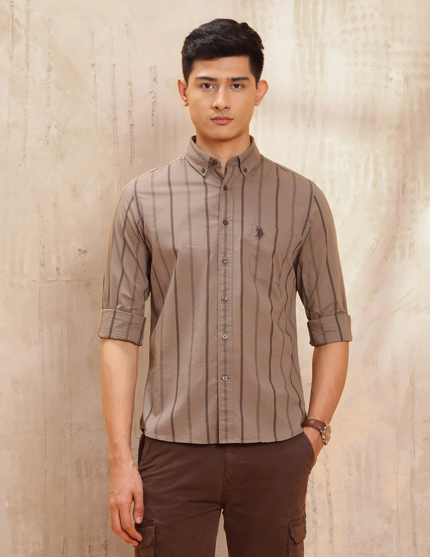 Vertical Striped Pure Cotton Shirt - Image 6