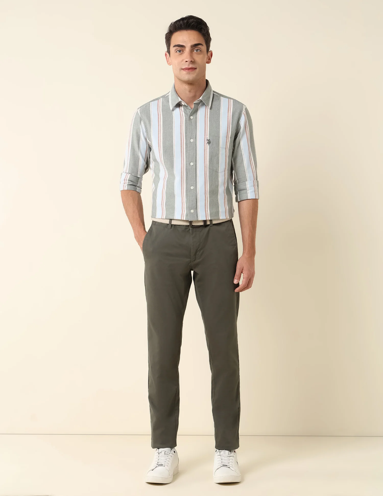 Vertical Striped Pure Cotton Shirt - Image 3