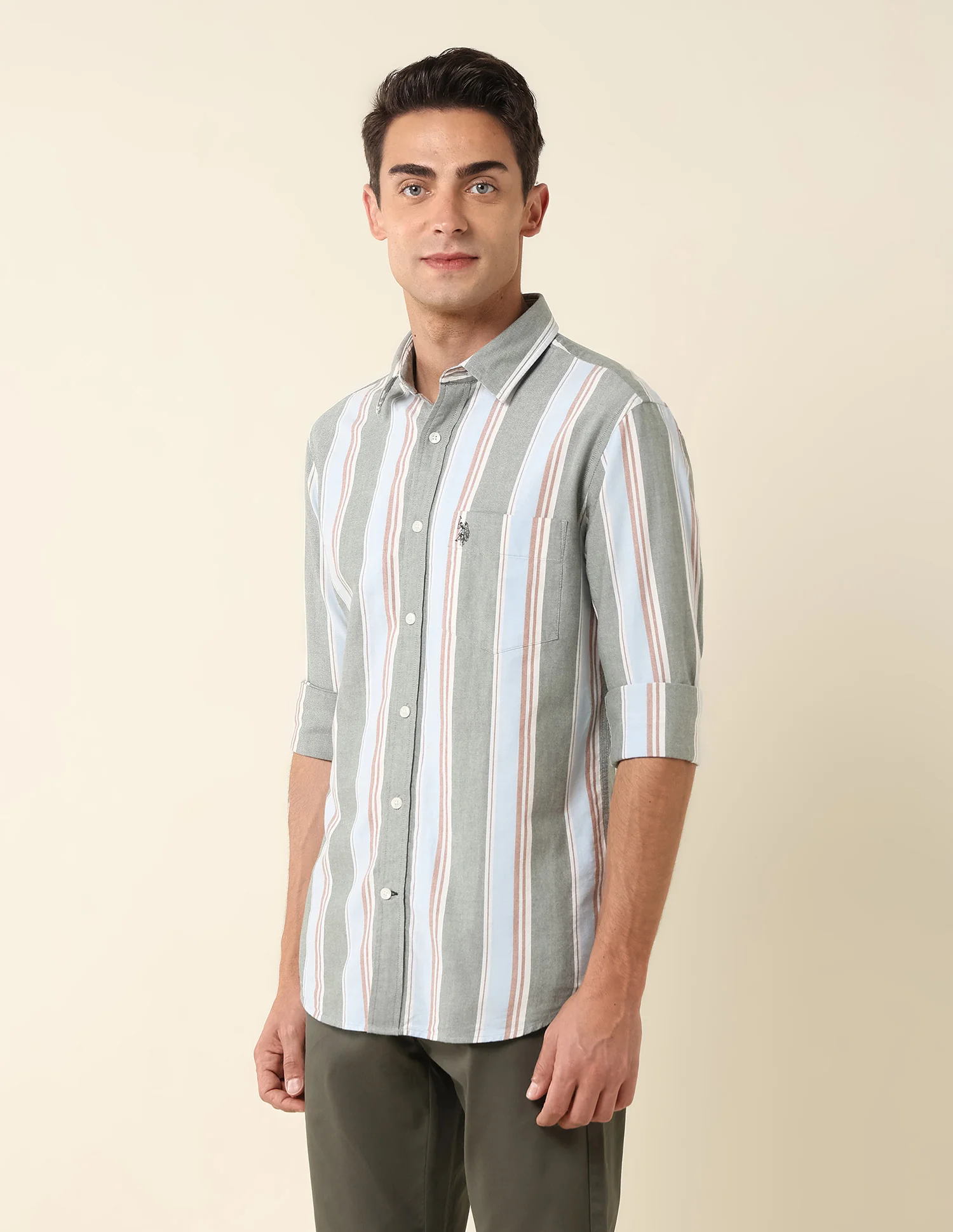 Vertical Striped Pure Cotton Shirt - Image 4
